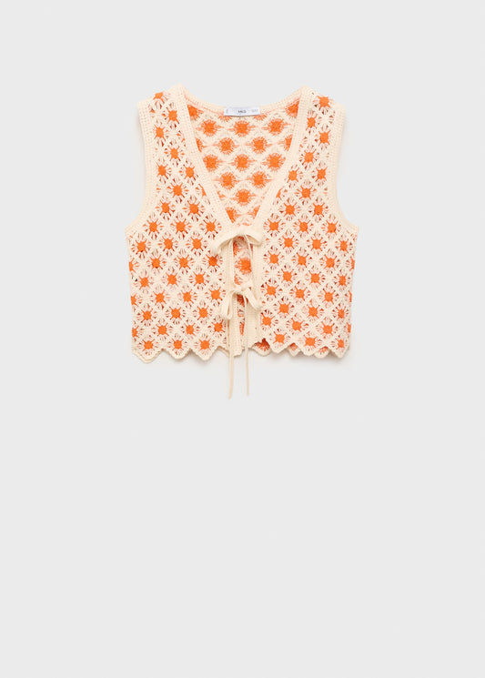 Crochet top with ties