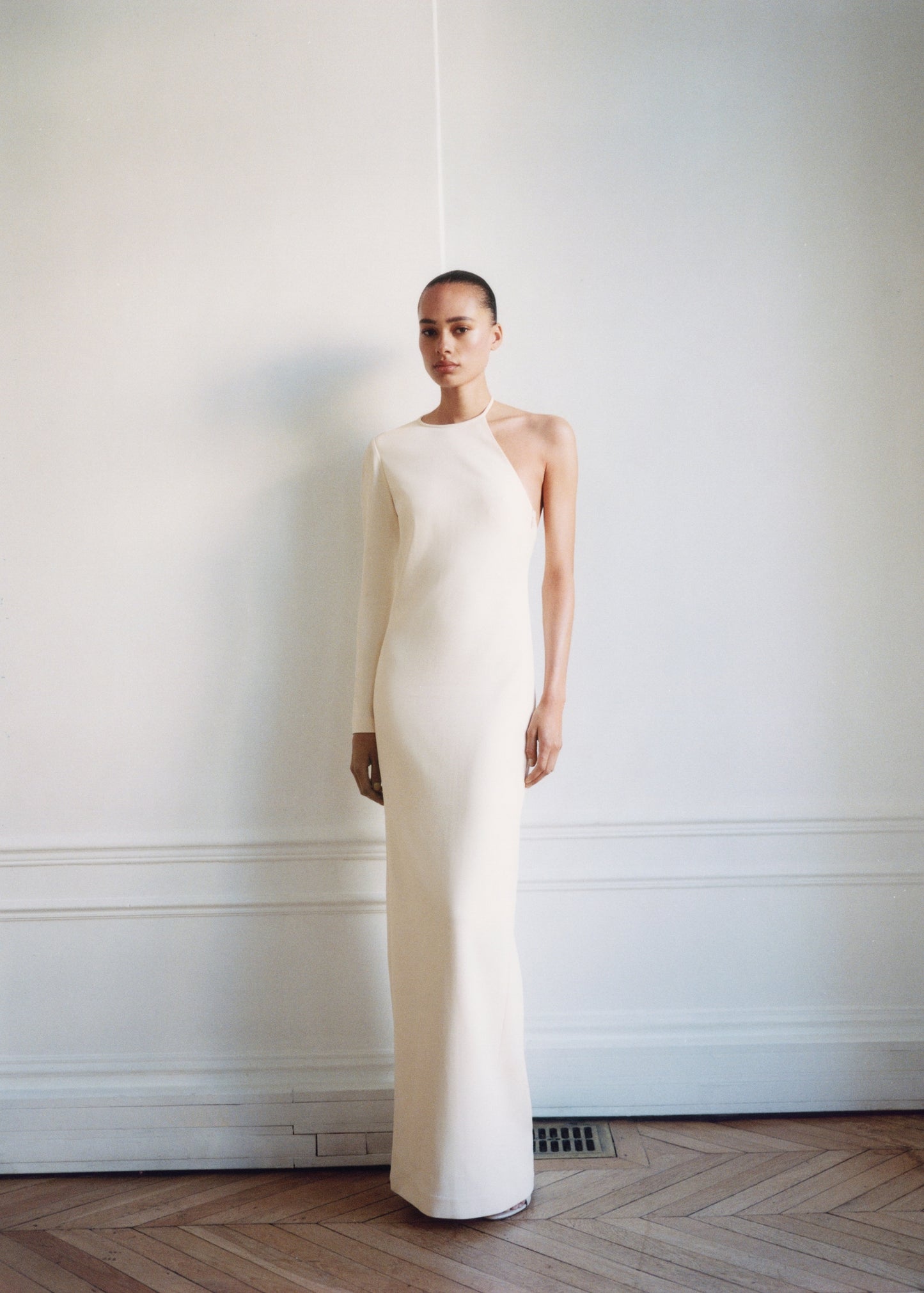 Asymmetrical open-back dress