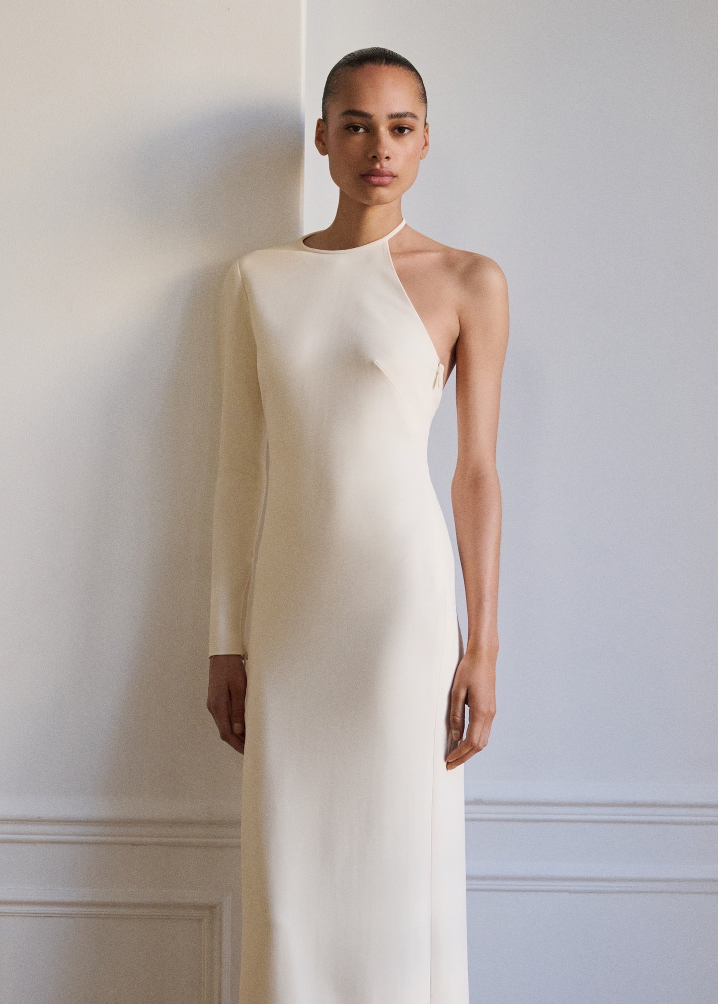 Asymmetrical open-back dress