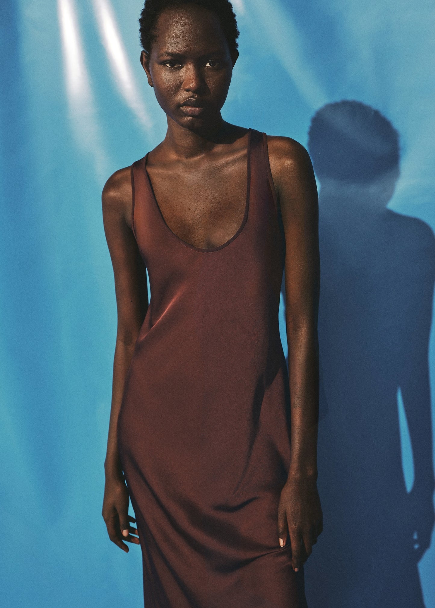 Satin low-cut dress