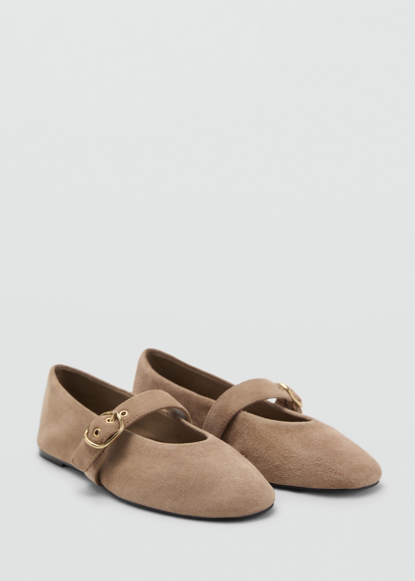 Suede leather ballet flats
