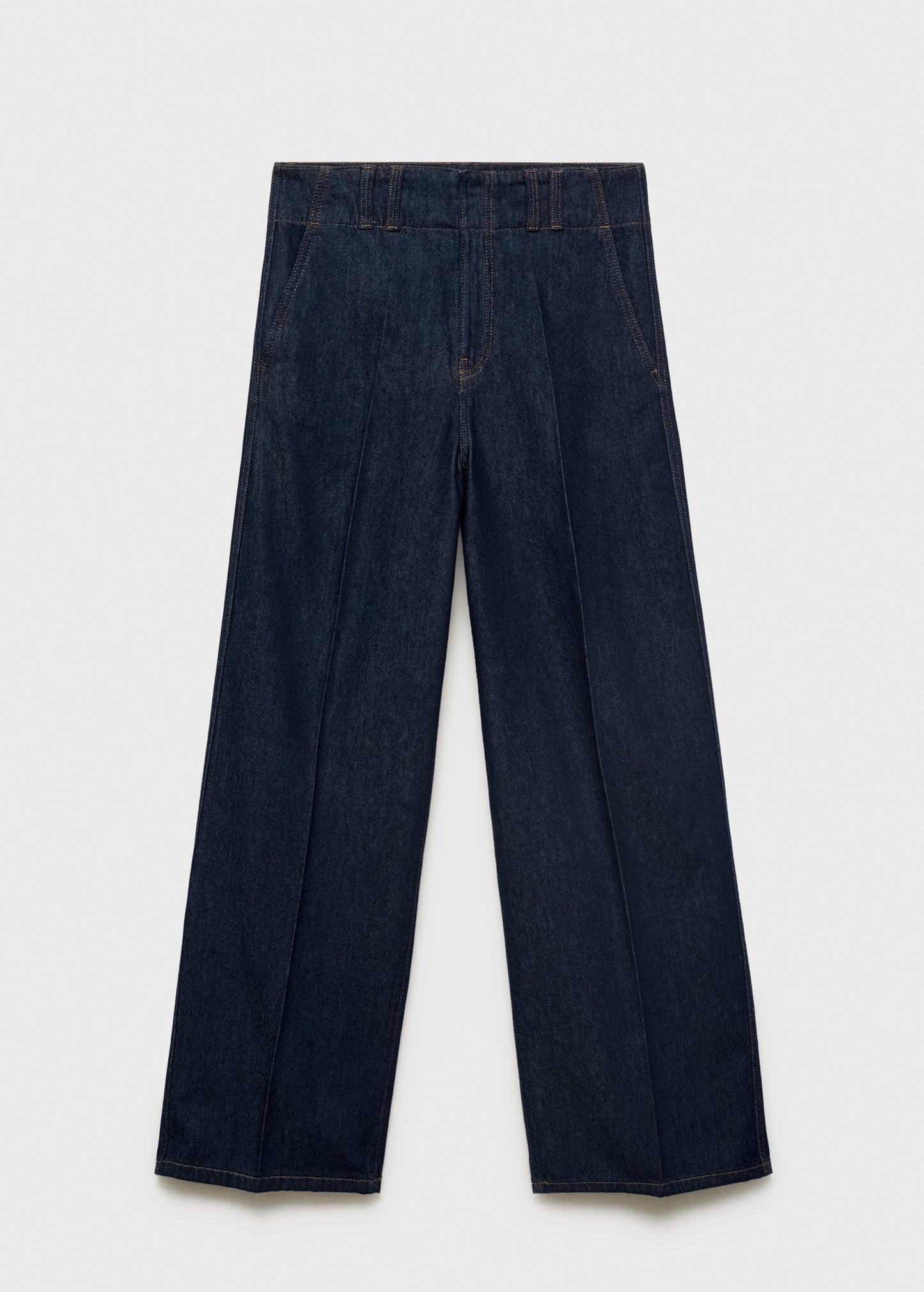 Wide-leg denim trousers with belt loops