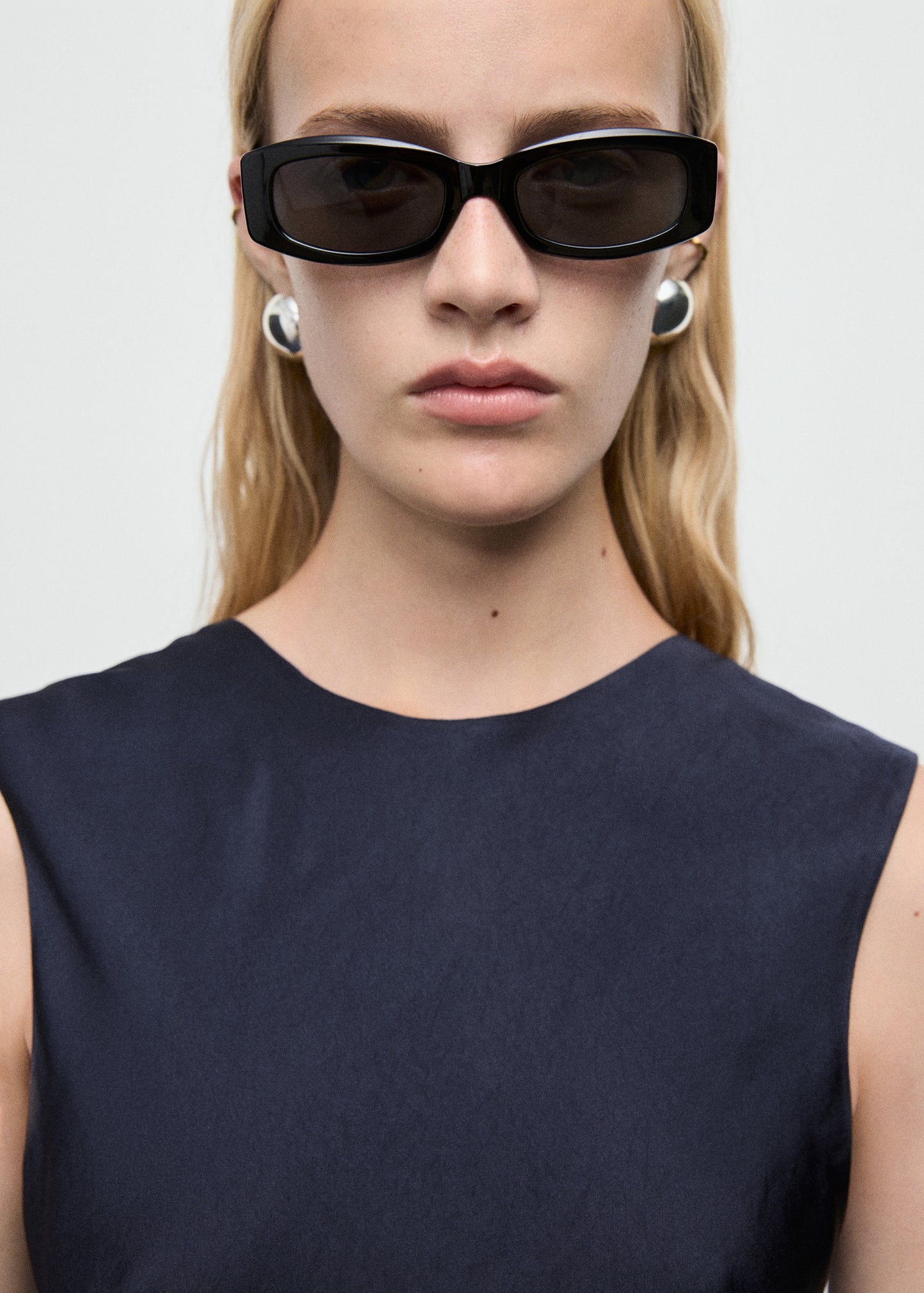 Asymmetrical satin top