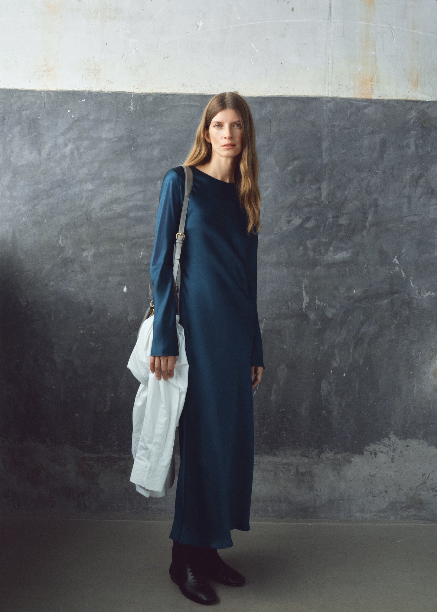 Long satin dress