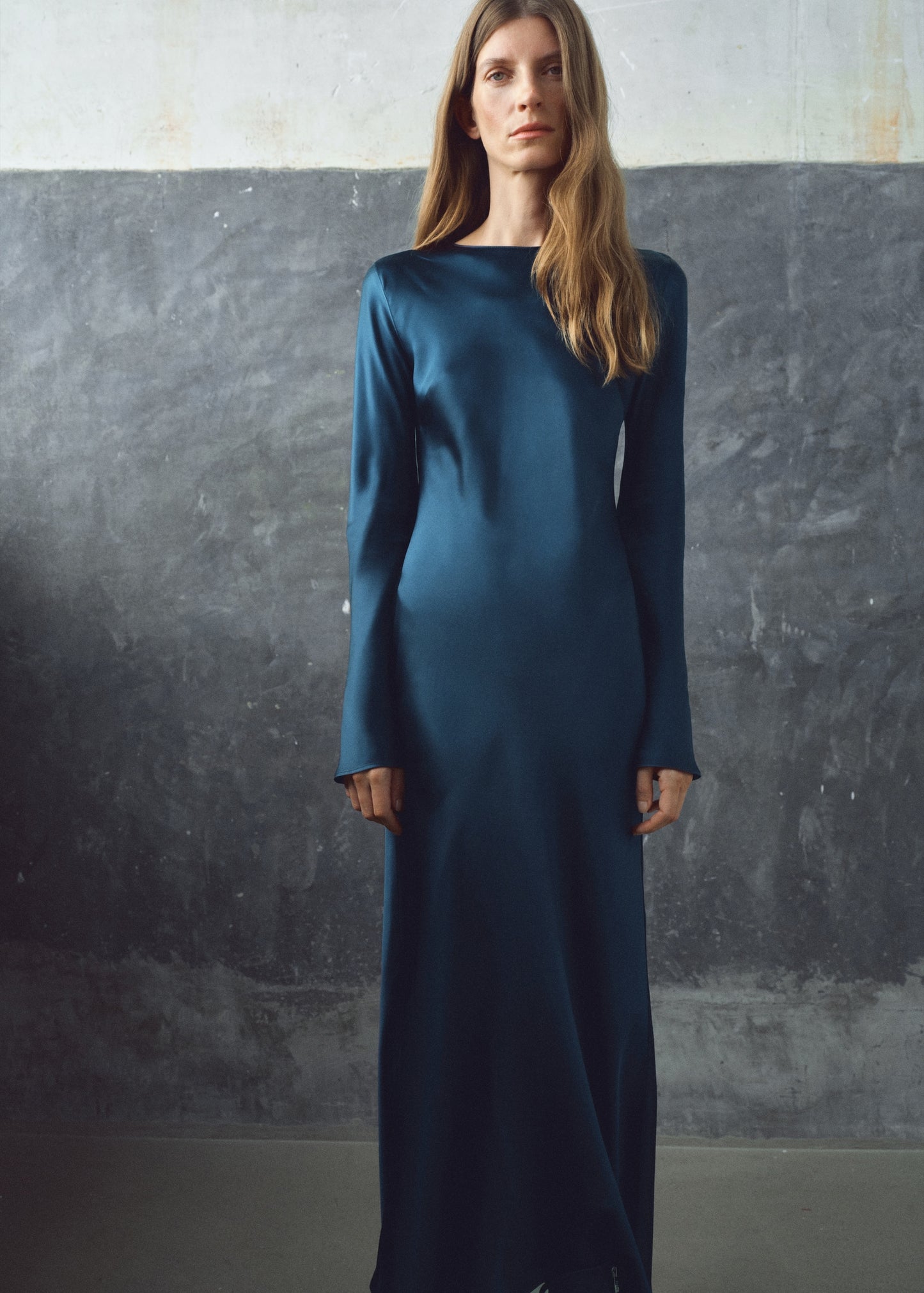 Long satin dress