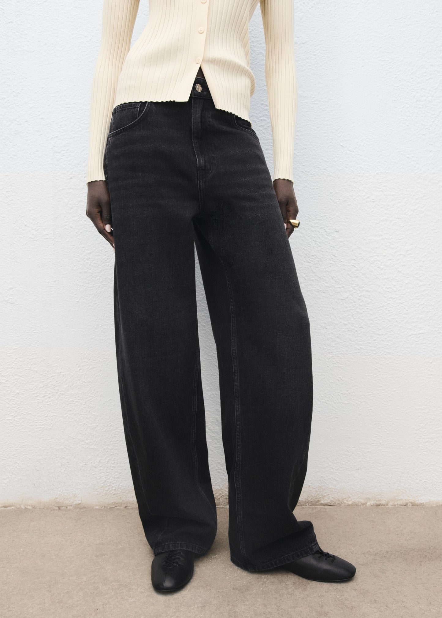 Mid-rise balloon jeans