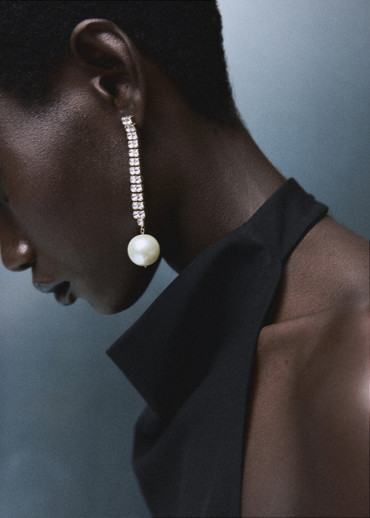 Combined pearl drop earrings