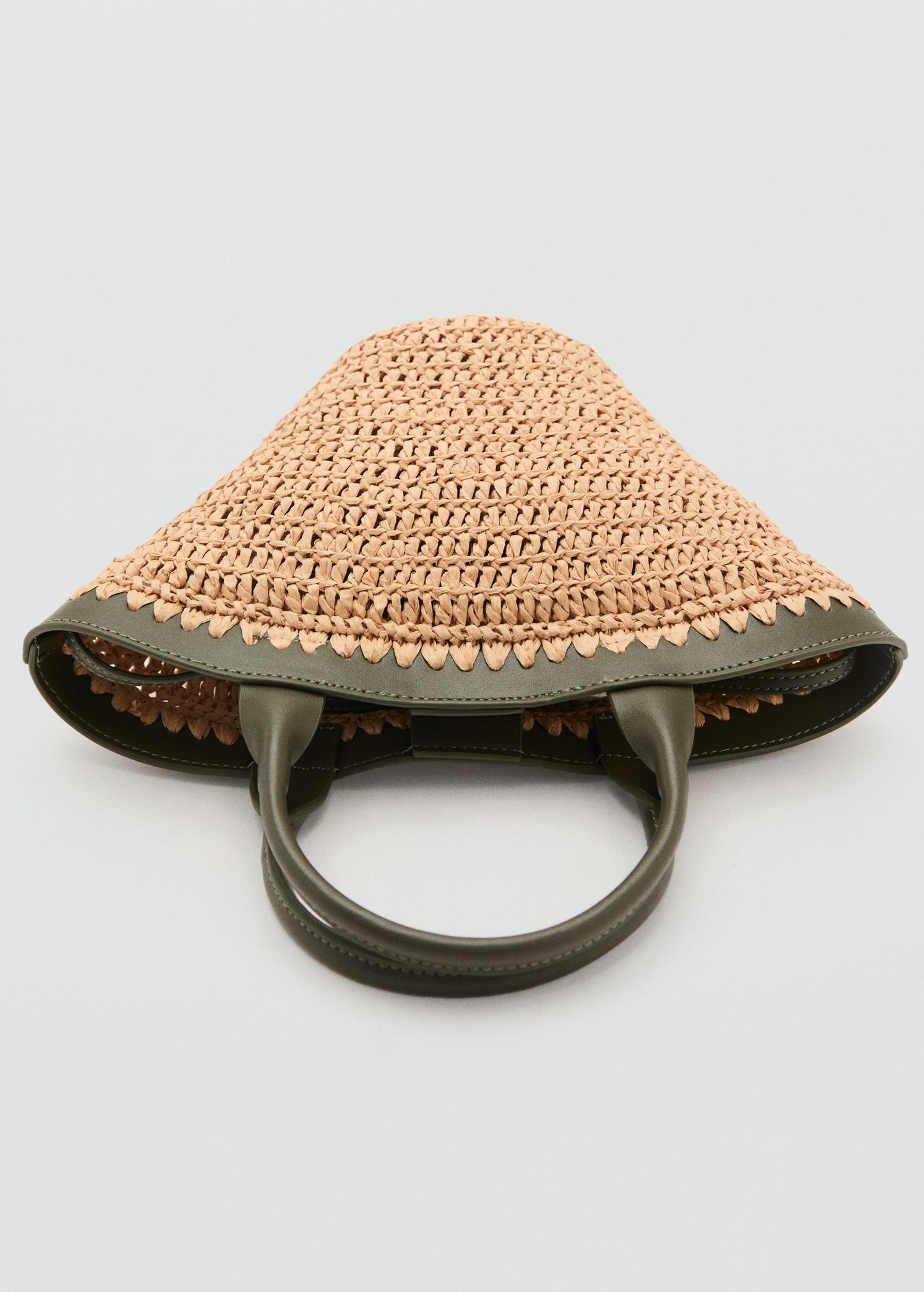 Small double-handle natural fibre bag