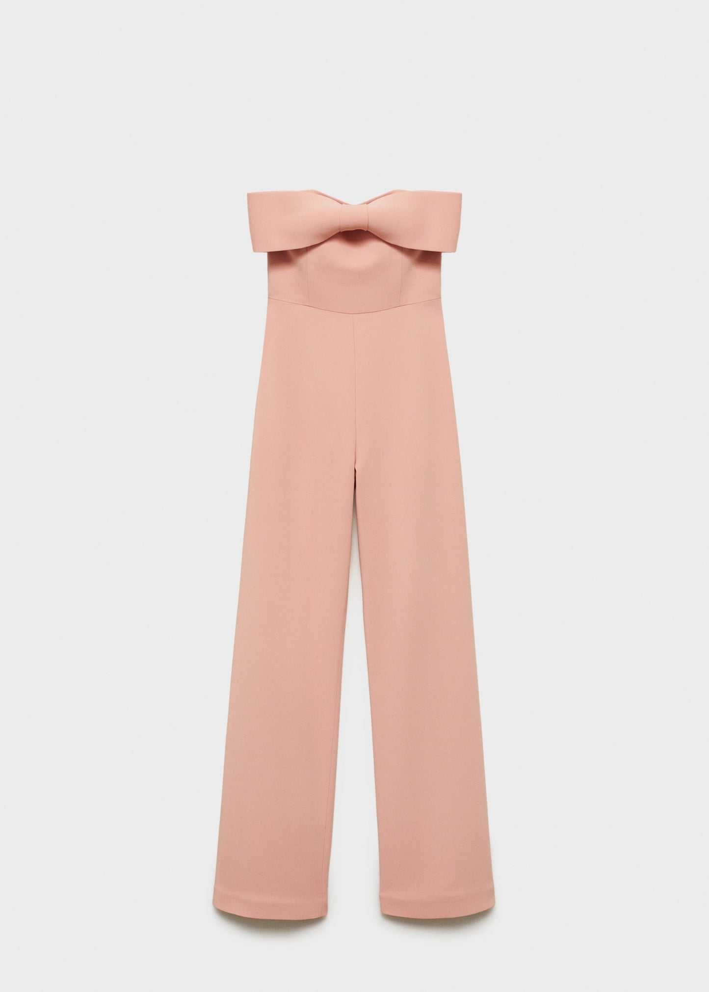Strapless jumpsuit with bow neckline