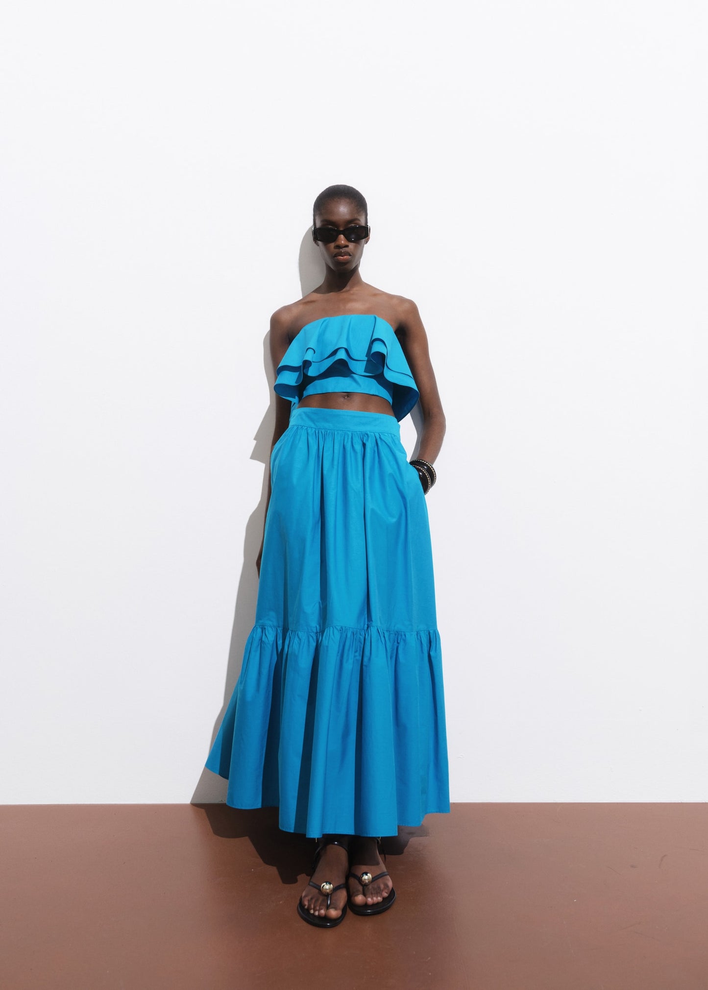 Long flared skirt