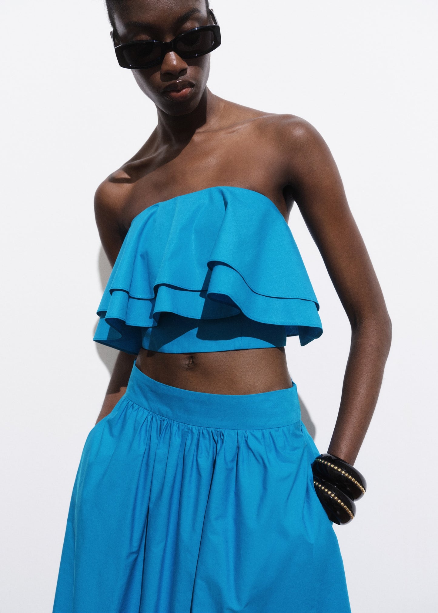 Long flared skirt