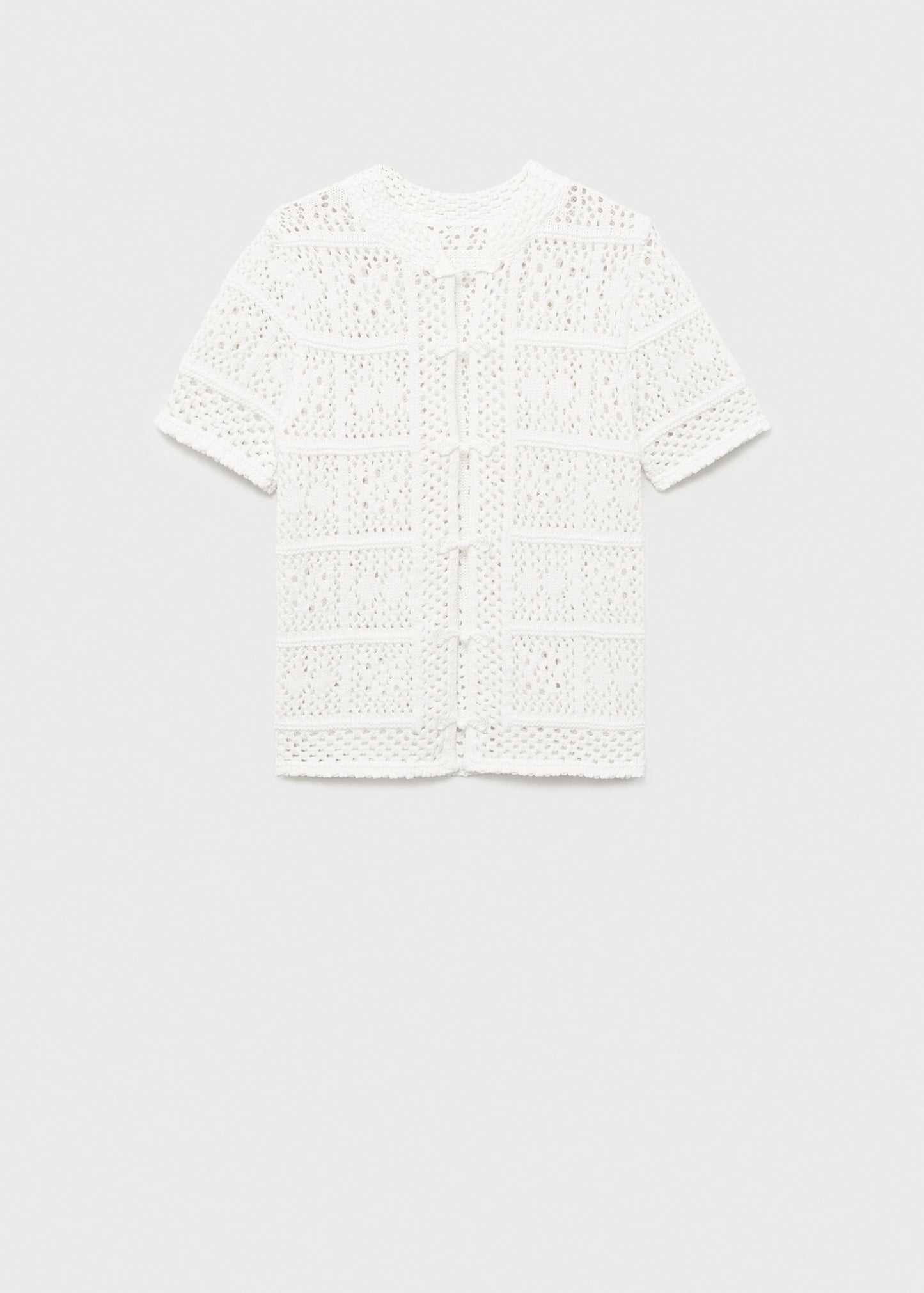 Short-sleeved crochet cardigan