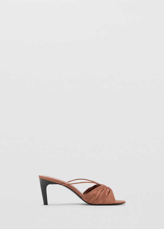 Satin high-heeled sandal