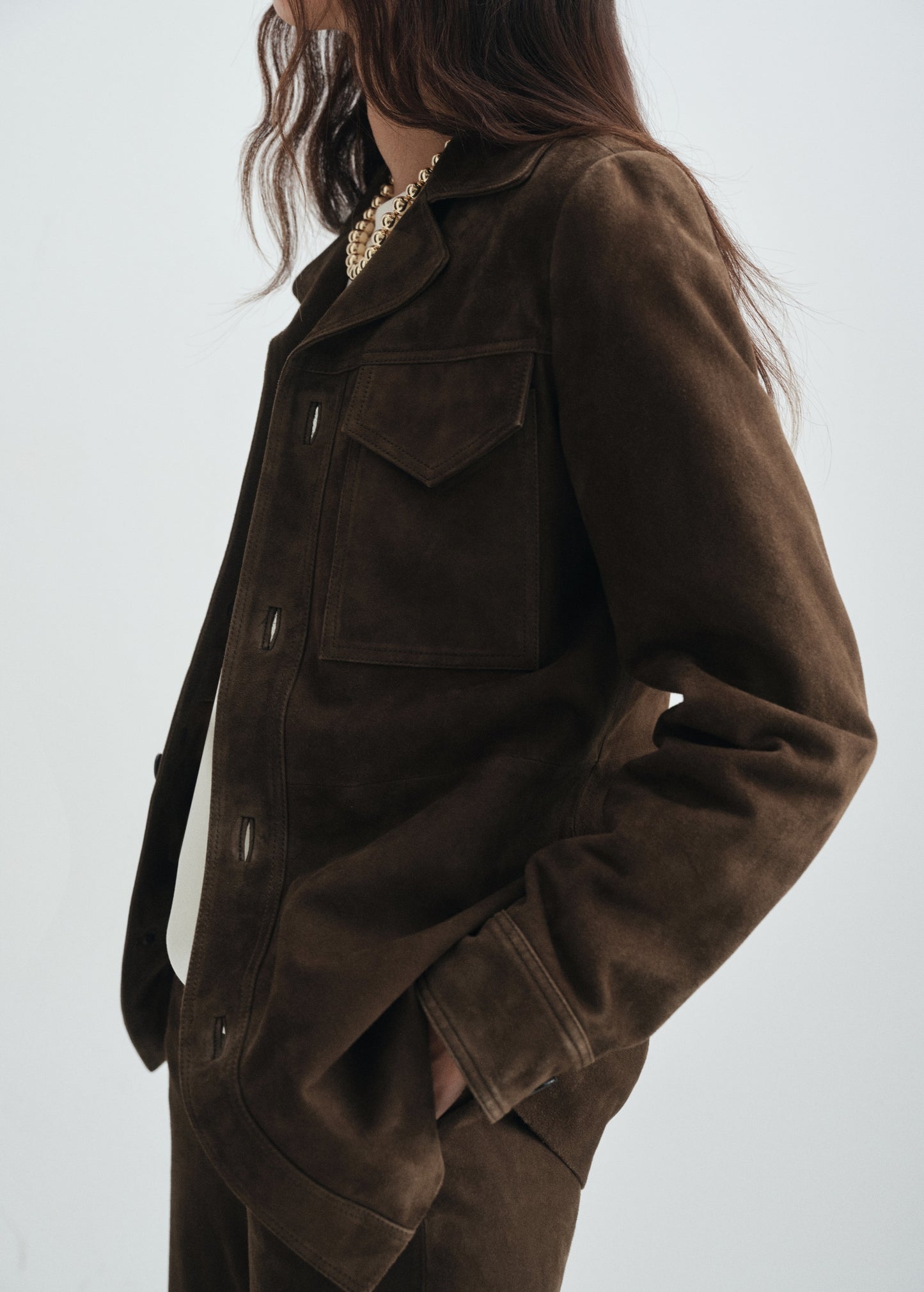 100% suede jacket with pockets