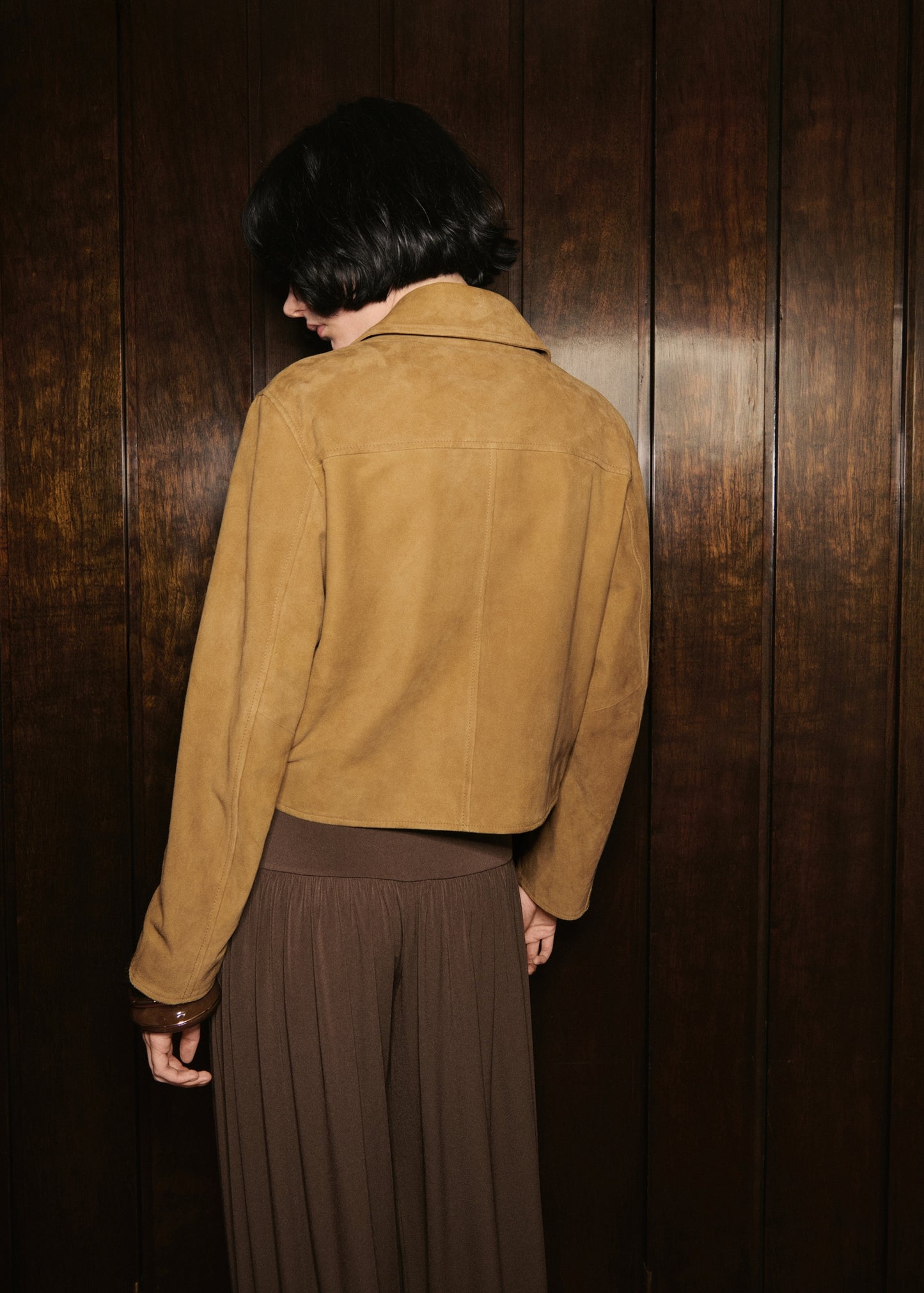 Suede jacket with buttons