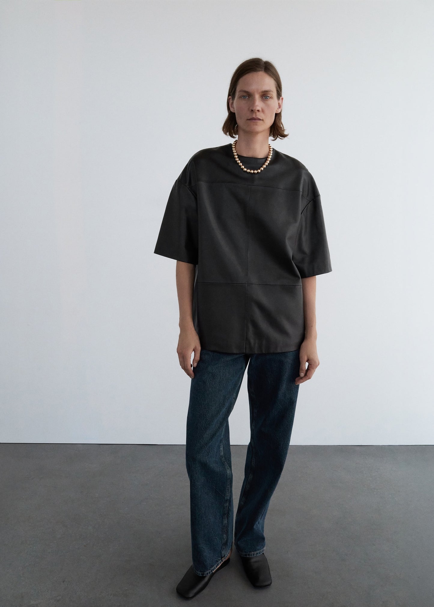 100% leather oversized t-shirt