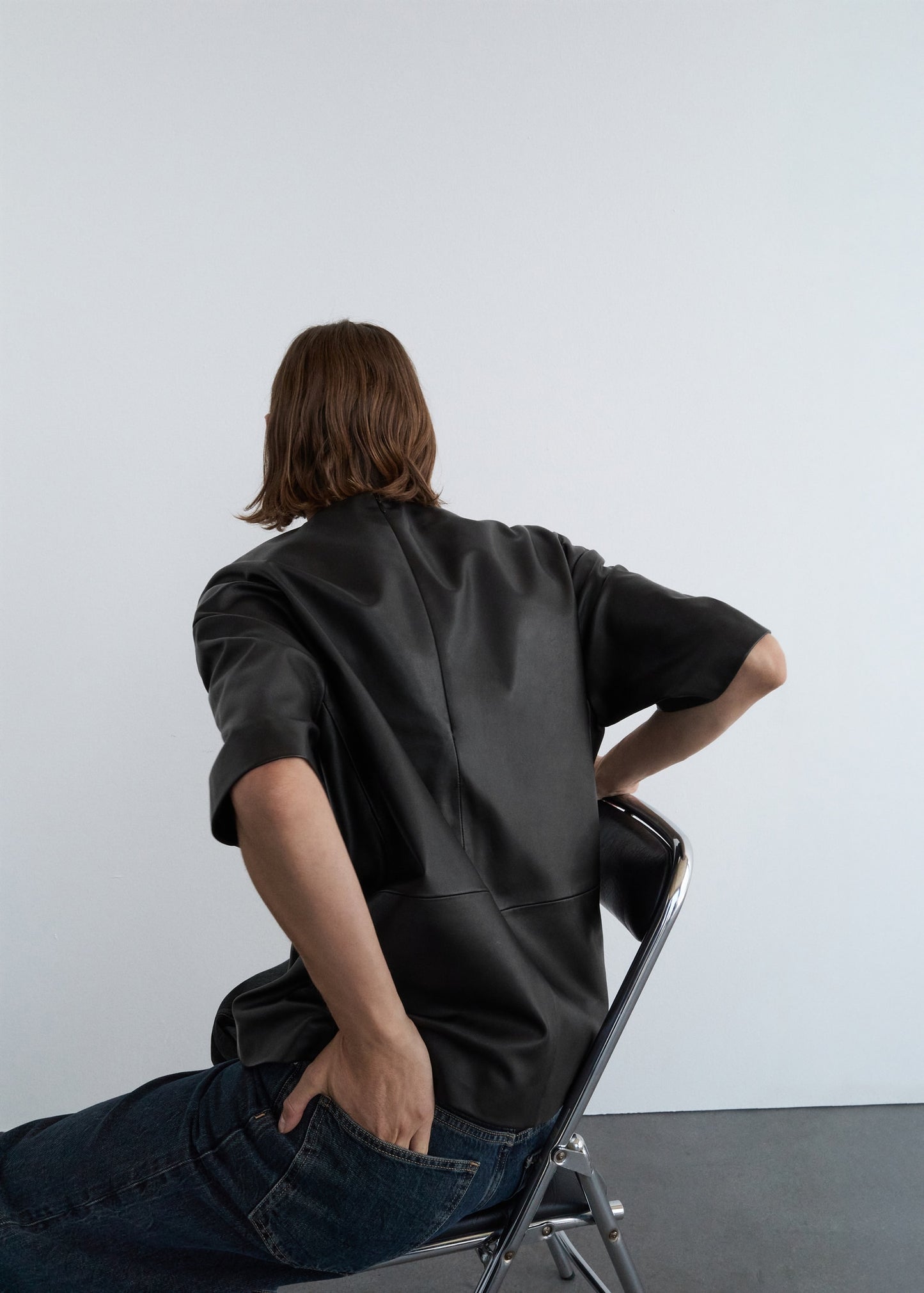 100% leather oversized t-shirt