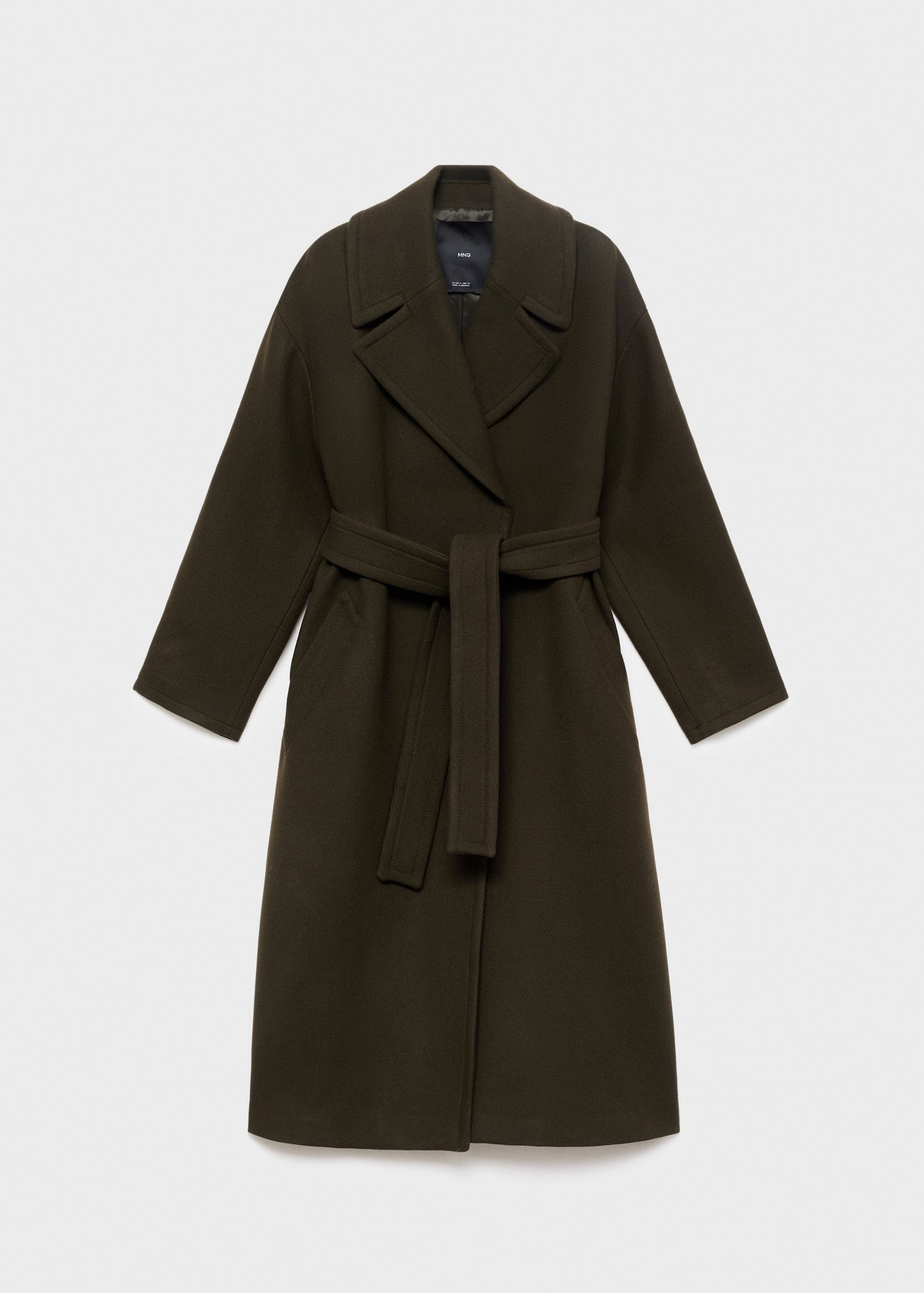 Virgin wool coat with belt