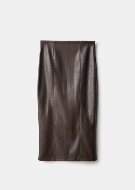 Faux-leather pencil skirt