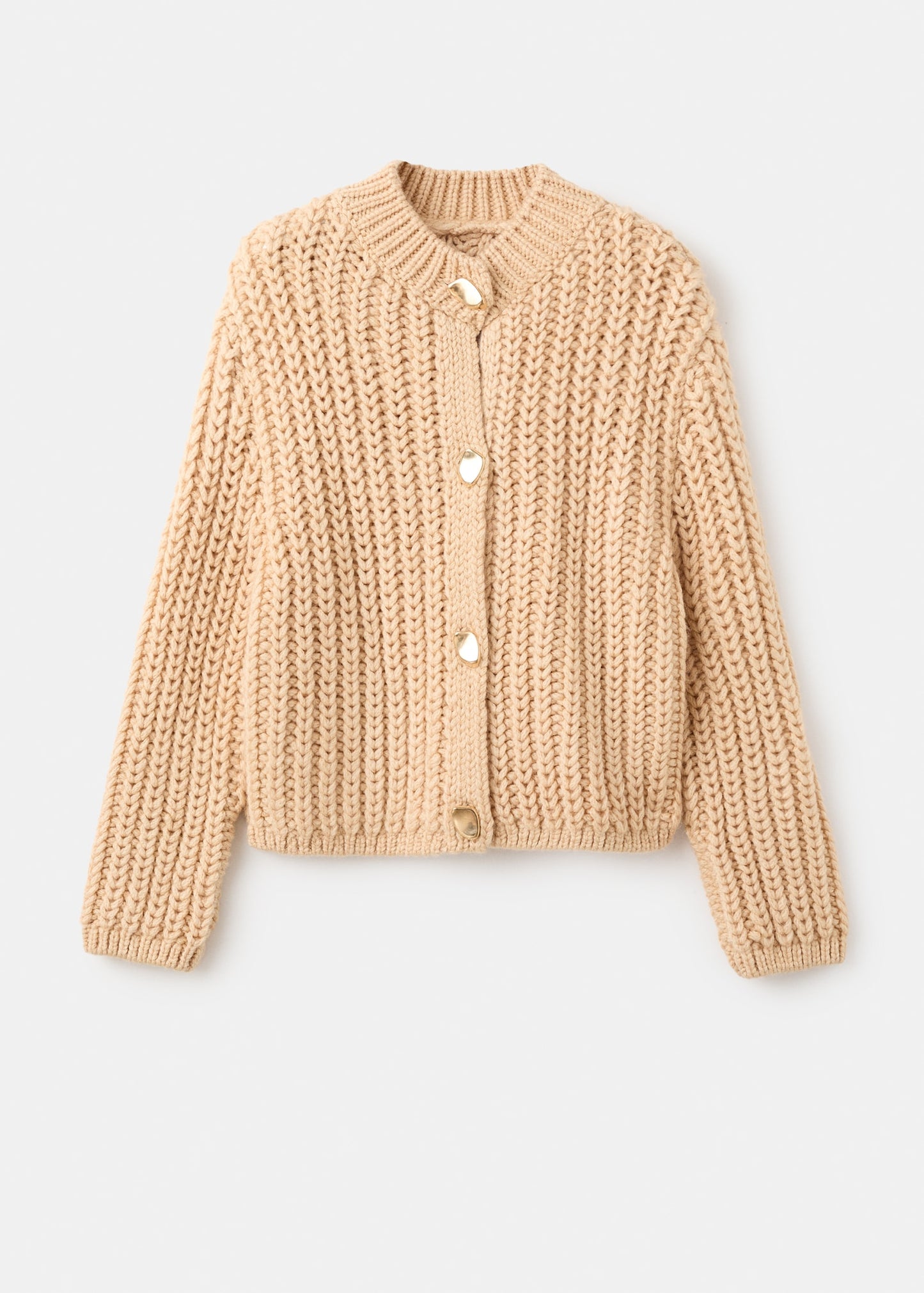 Chunky-knit cardigan with jewel buttons
