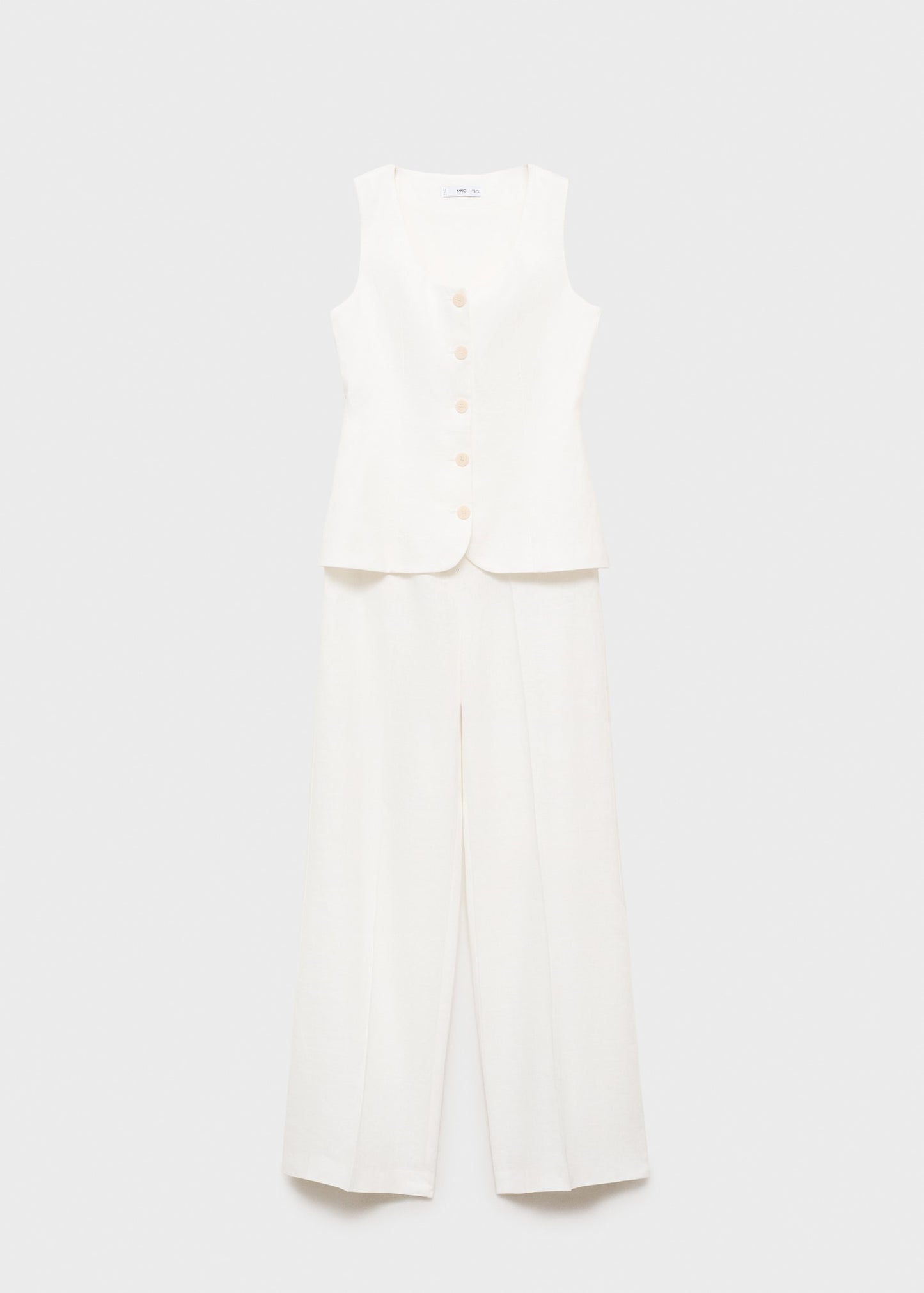 Suit-style linen jumpsuit