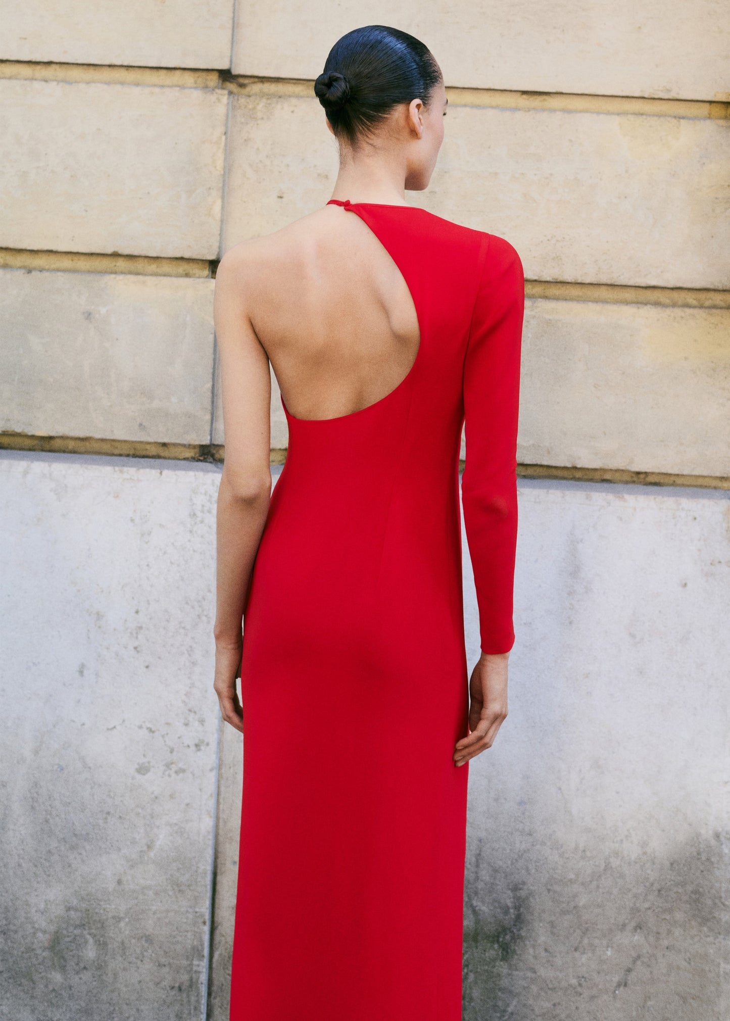 Asymmetrical open-back dress