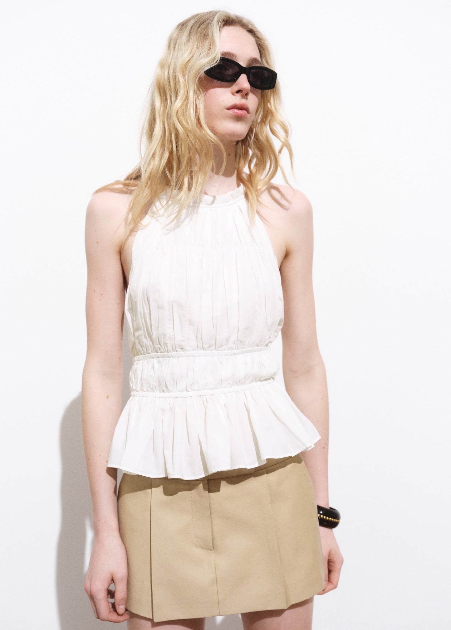 Ruched halter top