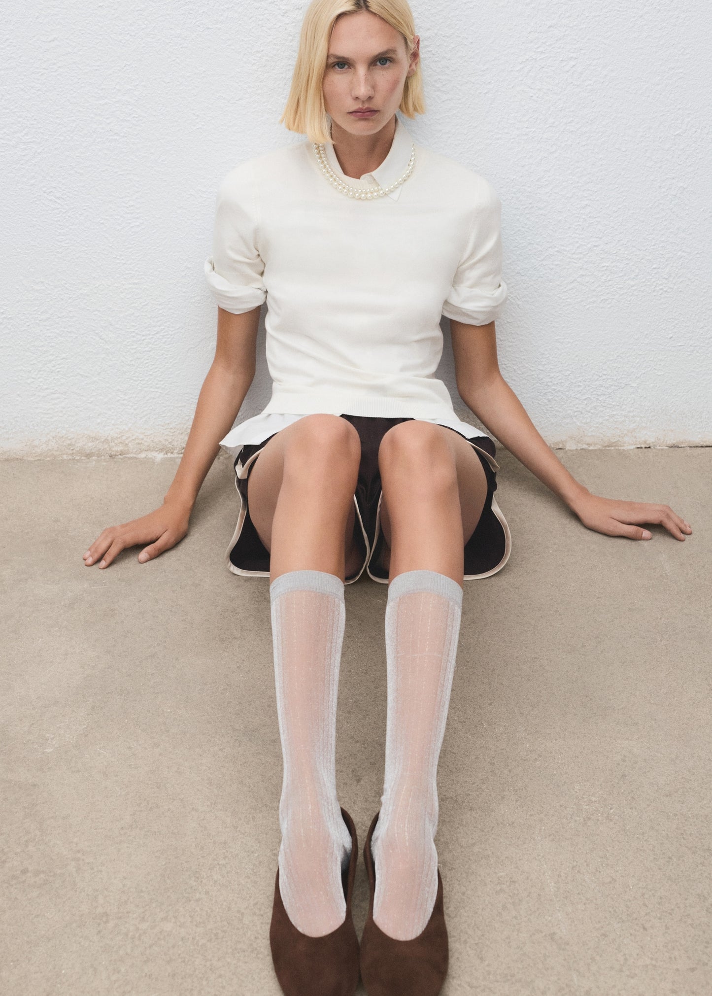 Suede leather ballet flats