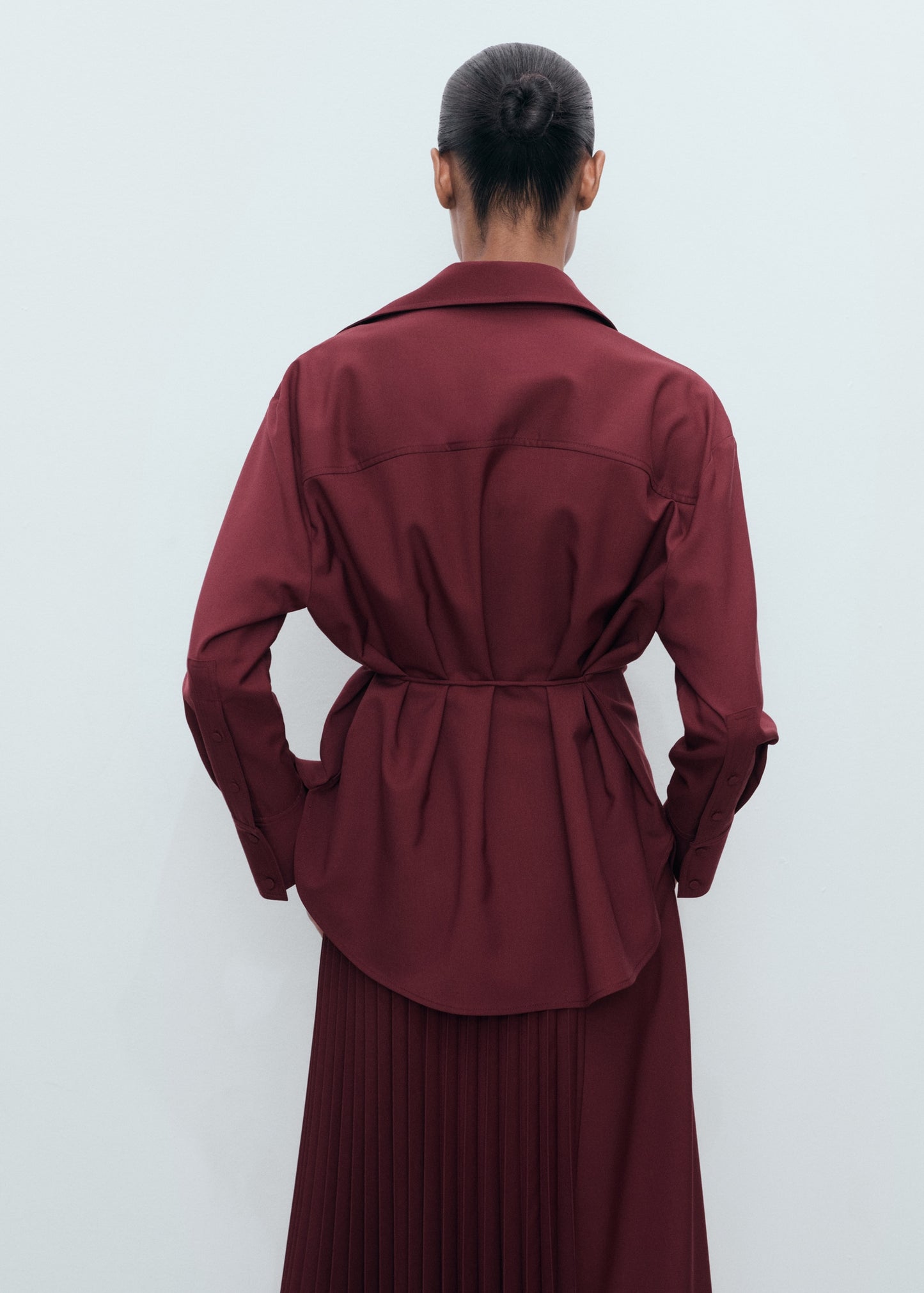 Wrap shirt with bow