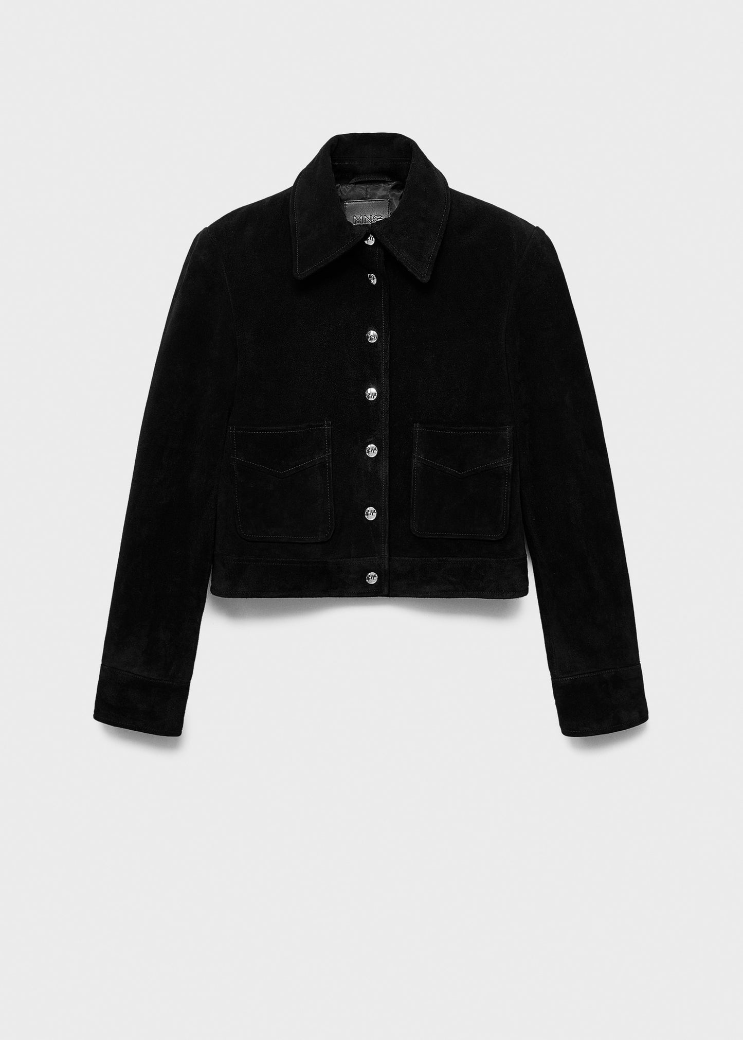 Suede leather jacket with buttons