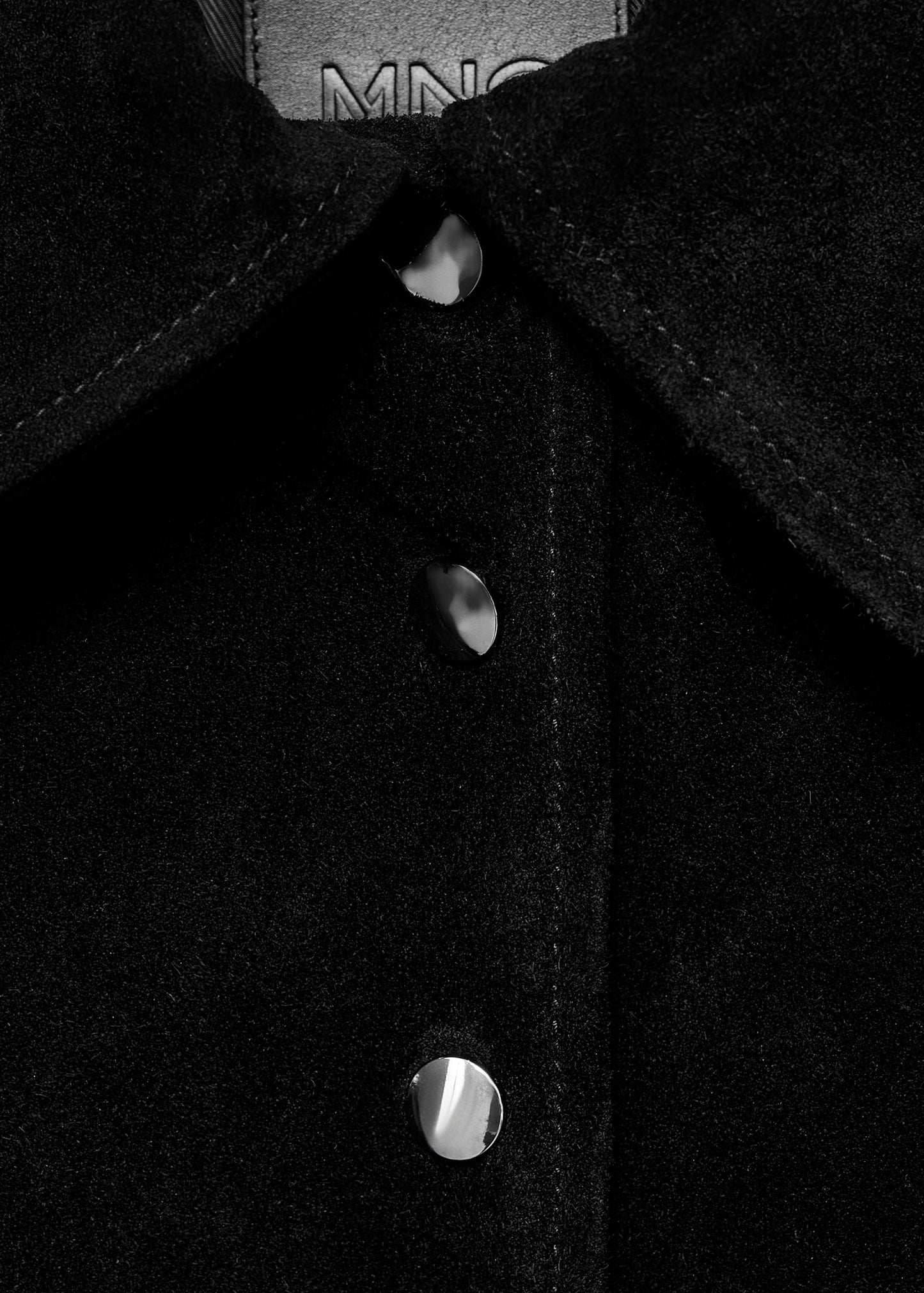 Suede leather jacket with buttons
