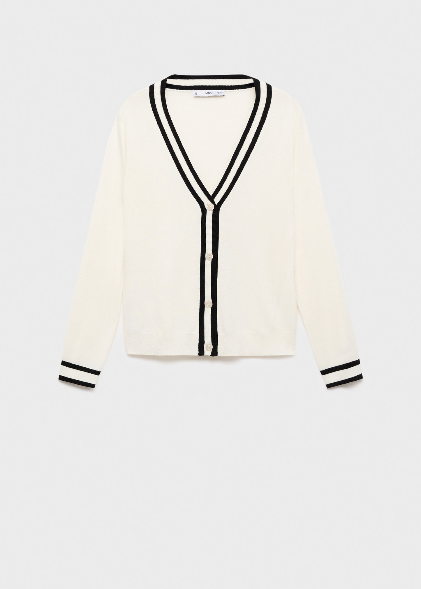 Cardigan with contrasting stripes