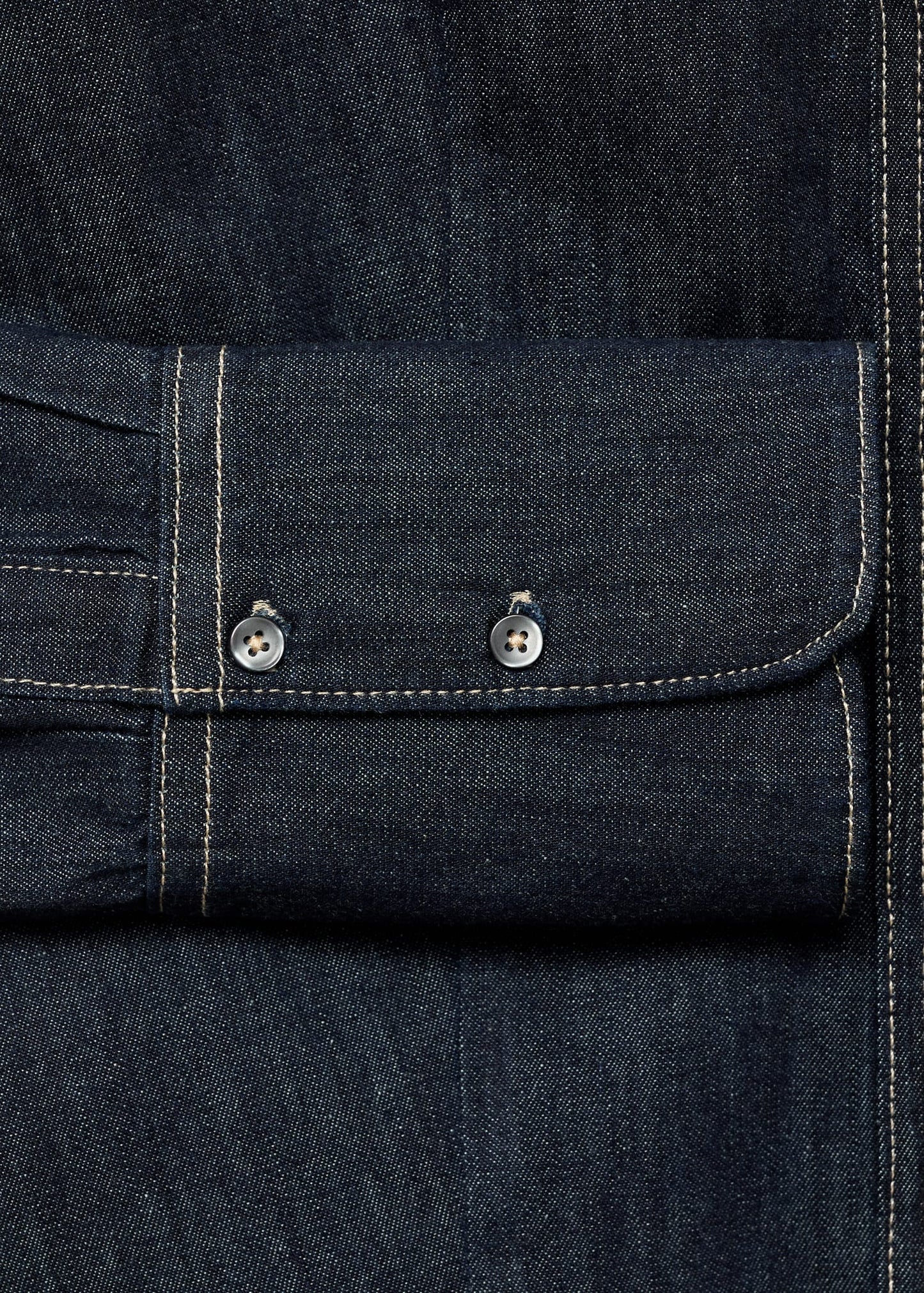Denim shirt with seams