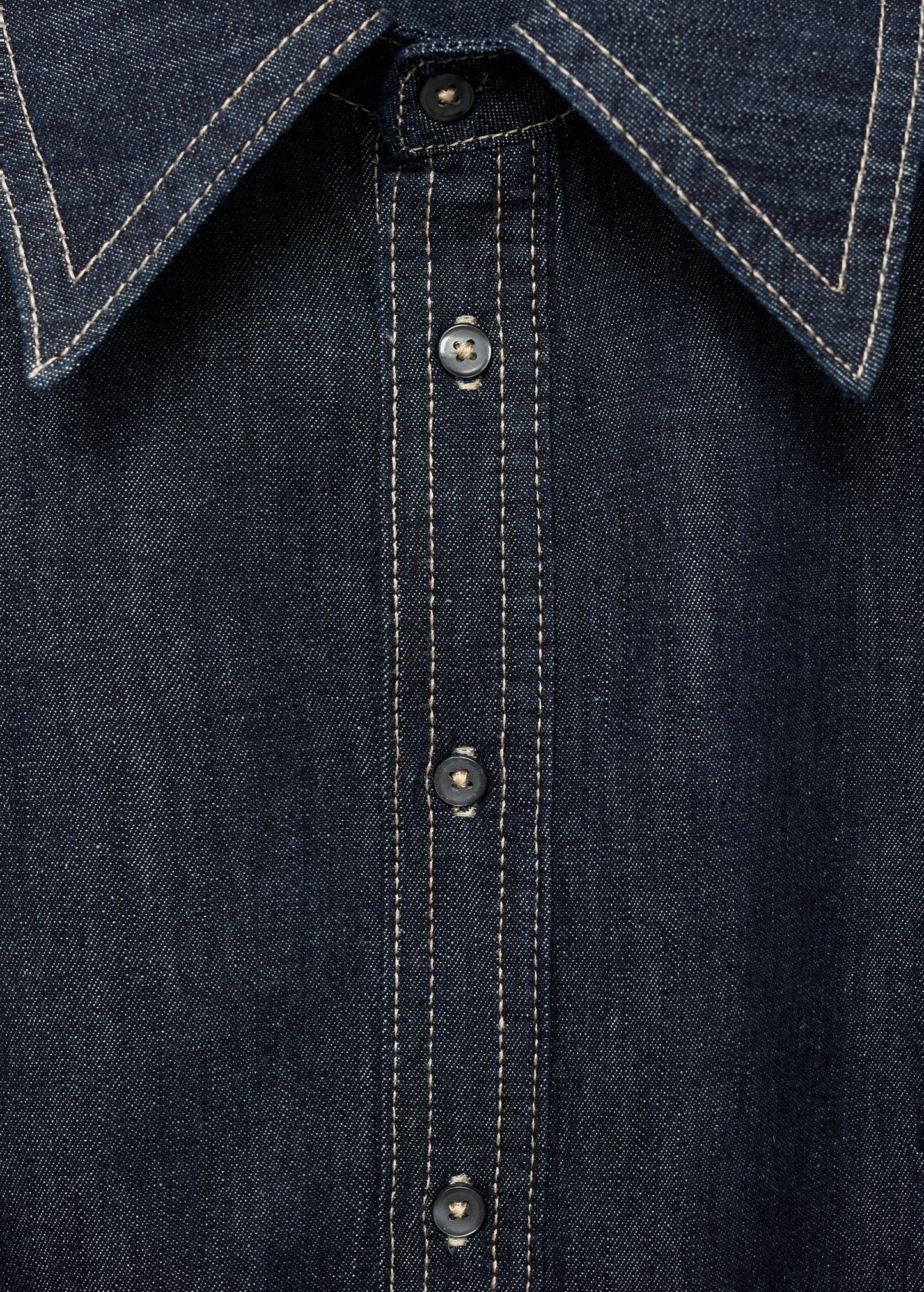 Denim shirt with seams
