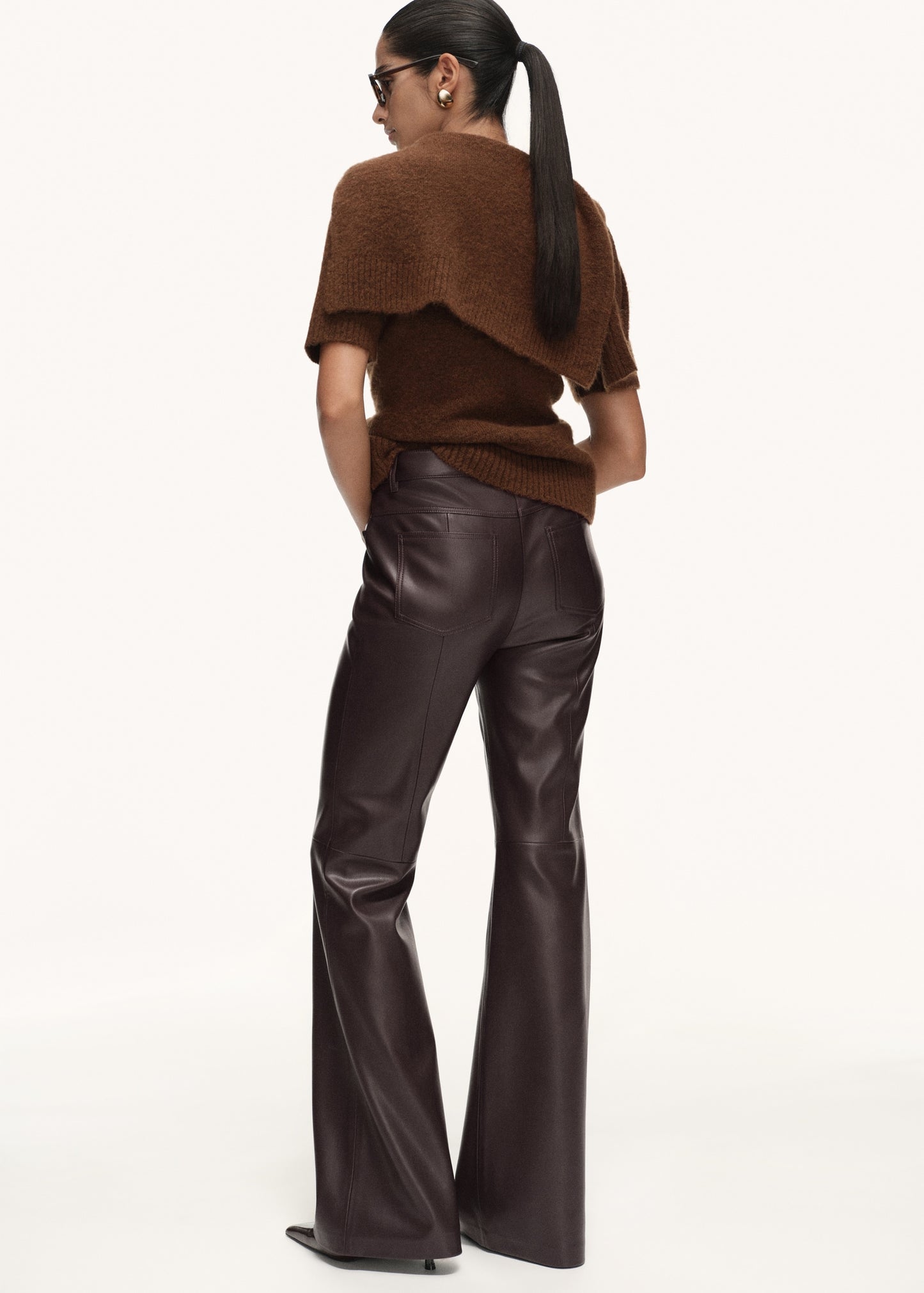 Leather-effect skinny trousers