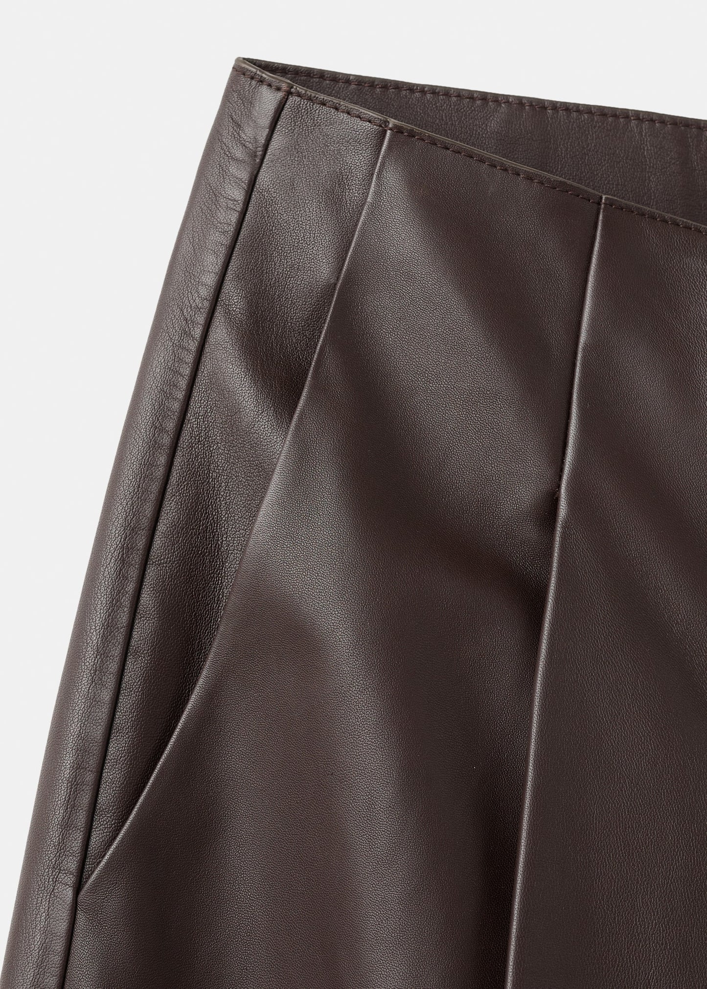100% leather straight-leg trousers