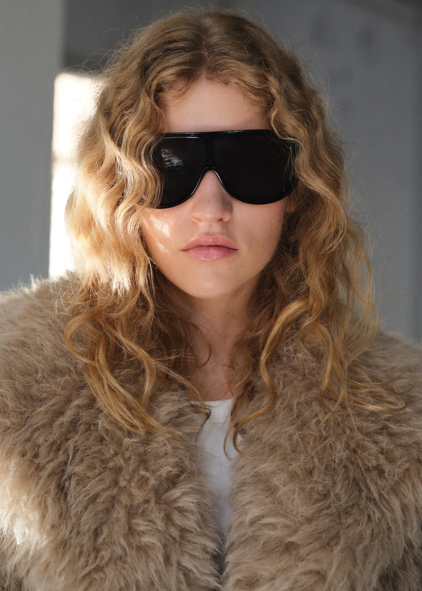 Long fur-effect coat