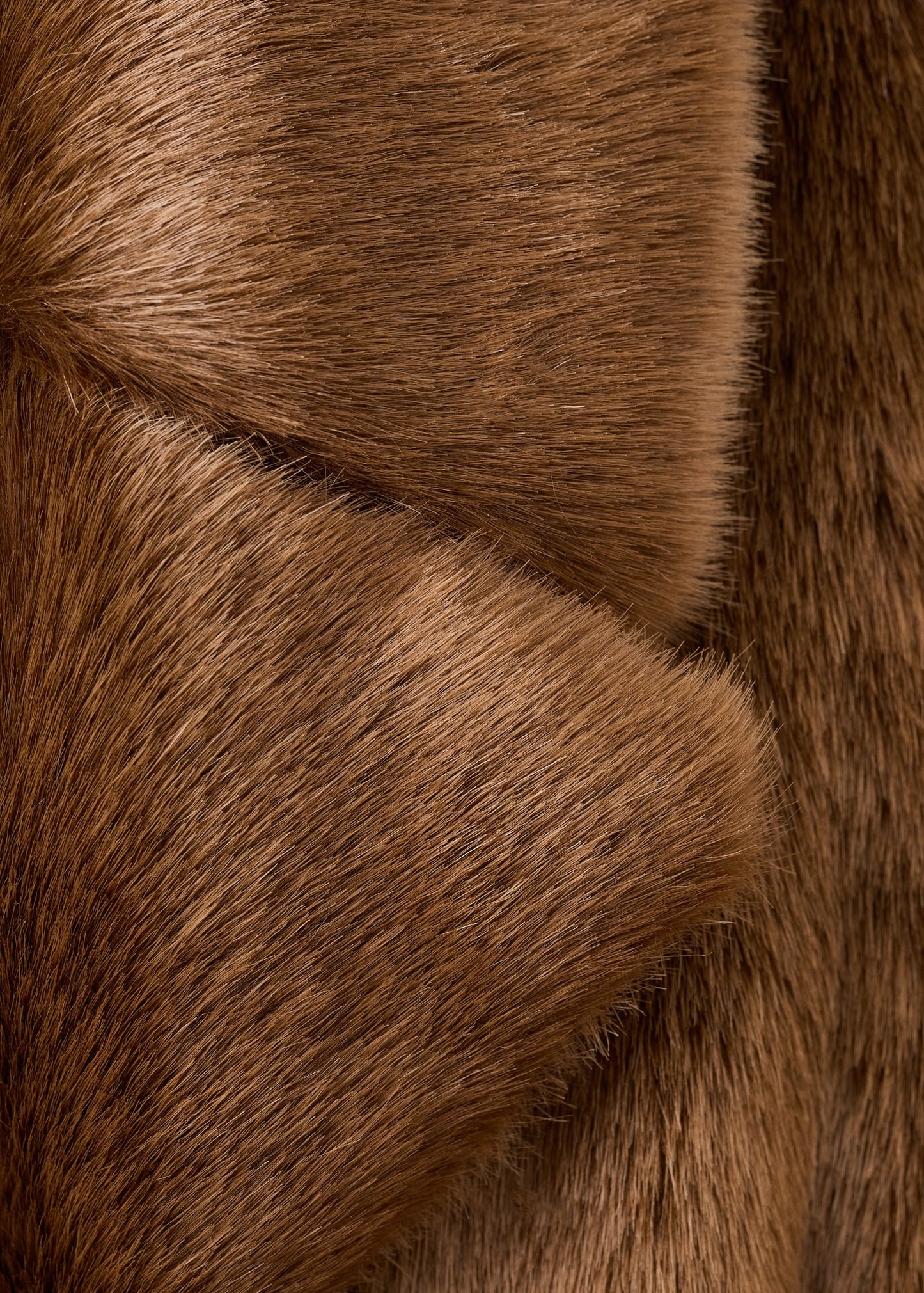 Fur-effect coat with belt