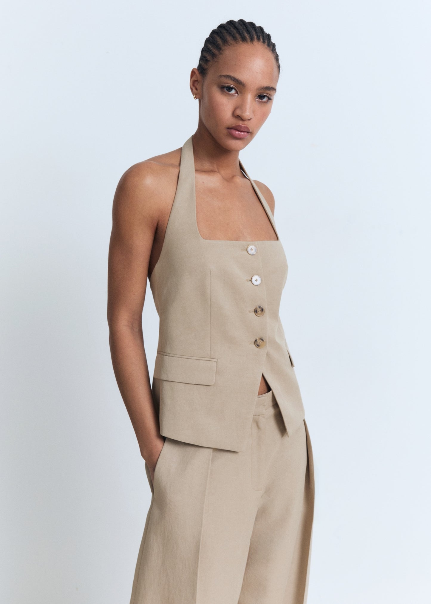 Linen suit waistcoat