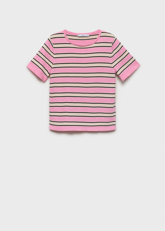 Short-sleeved jersey with combined stripes