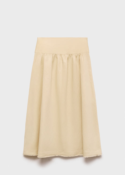 Midi skirt with frayed ends