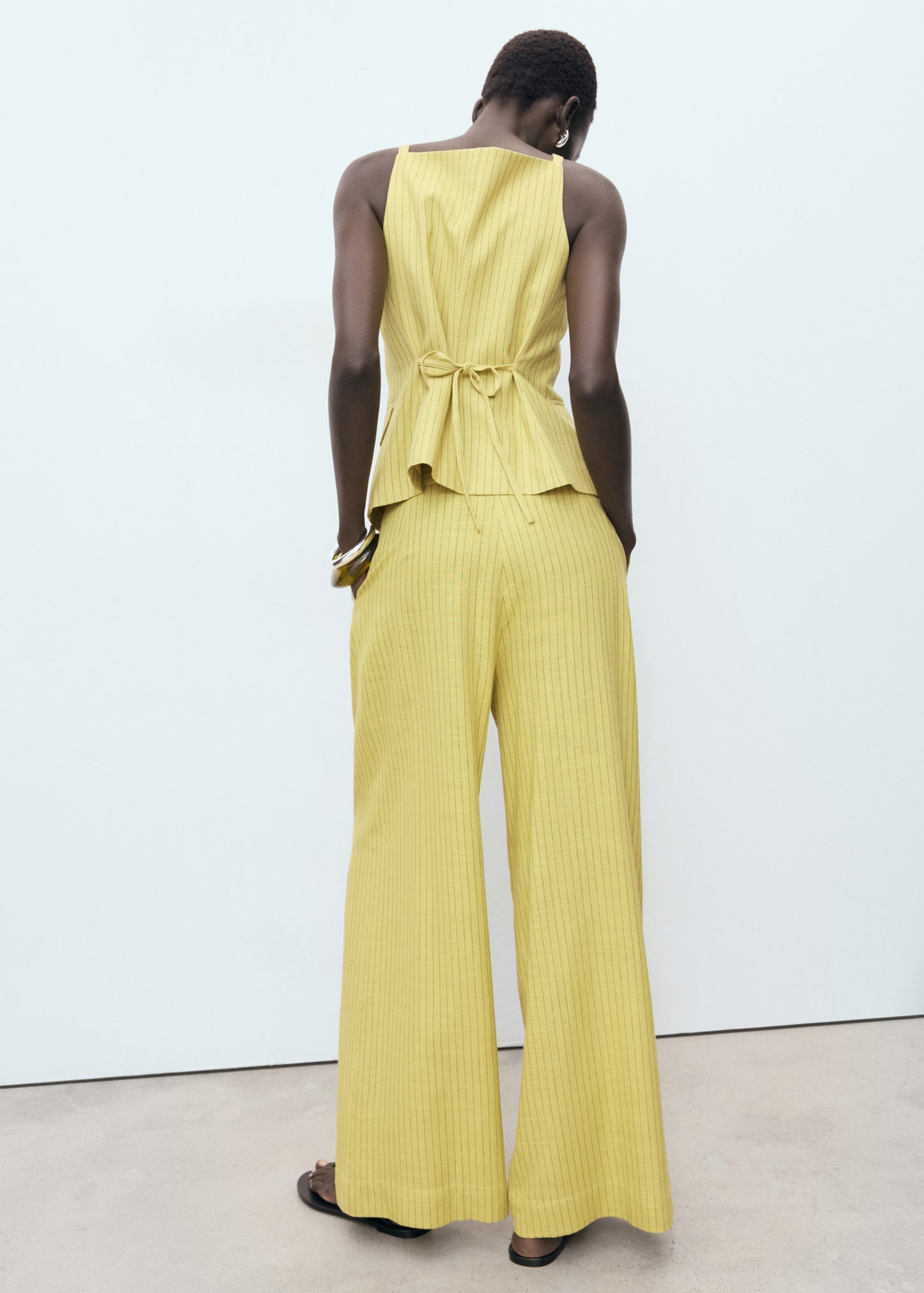 Striped straight suit trousers