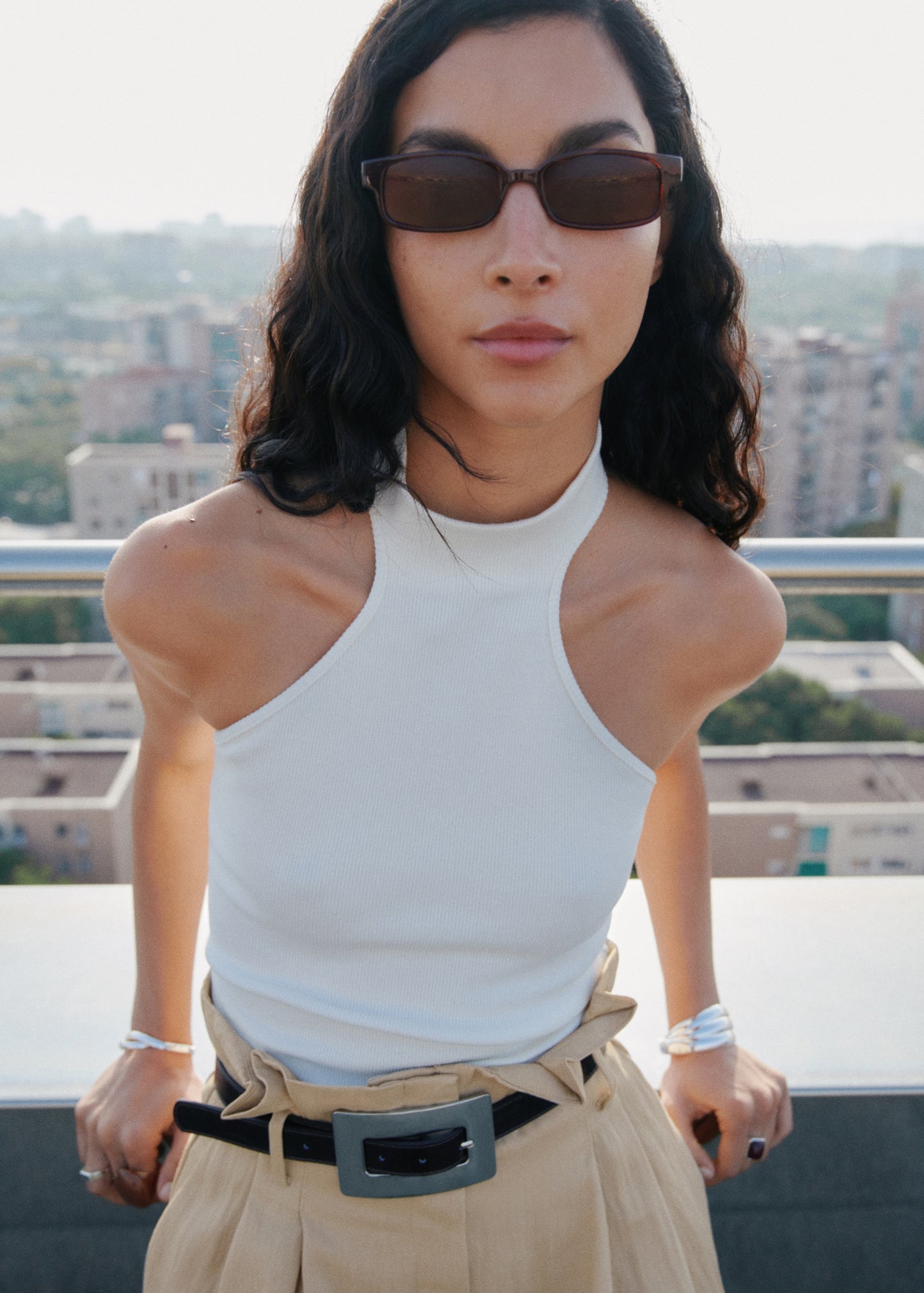 Rectangular-frame sunglasses