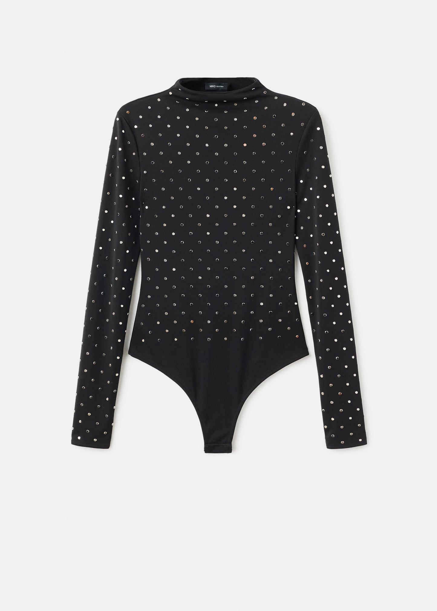 Long-sleeved crystal bodysuit