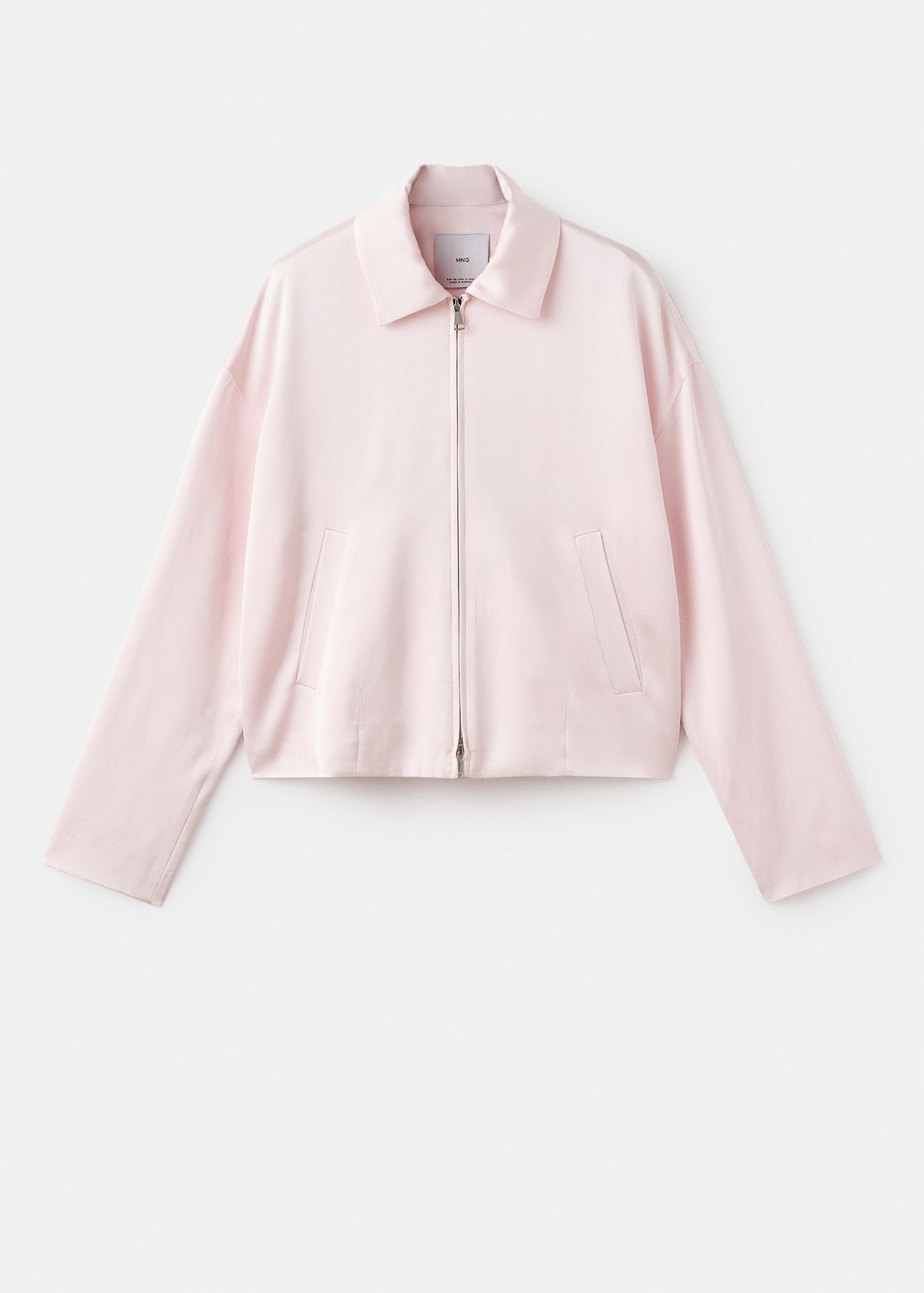 Satin jacket with zip