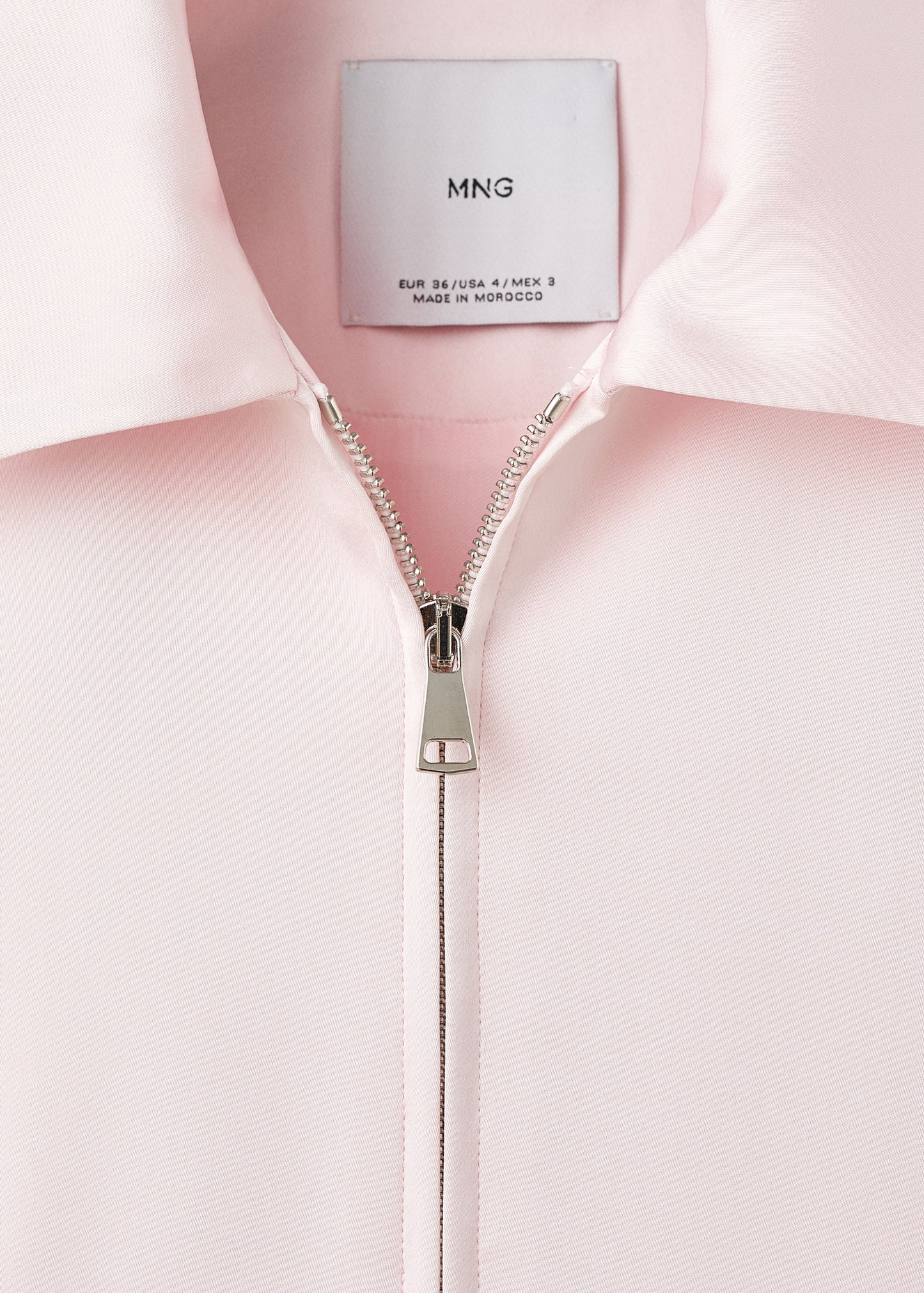 Satin jacket with zip