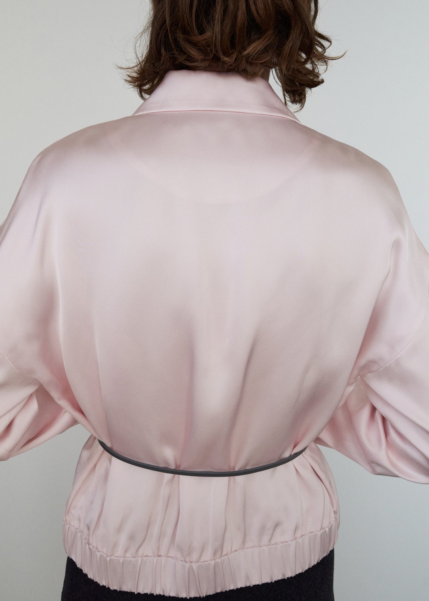 Satin jacket with zip