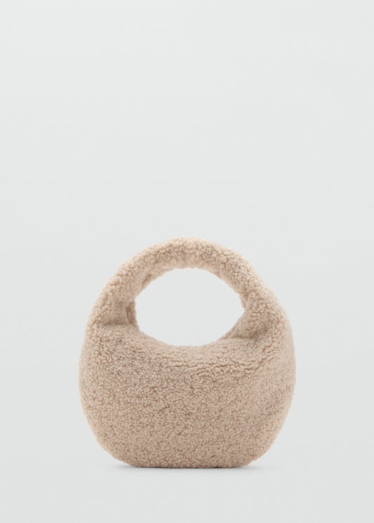 Shearling-effect textured bag