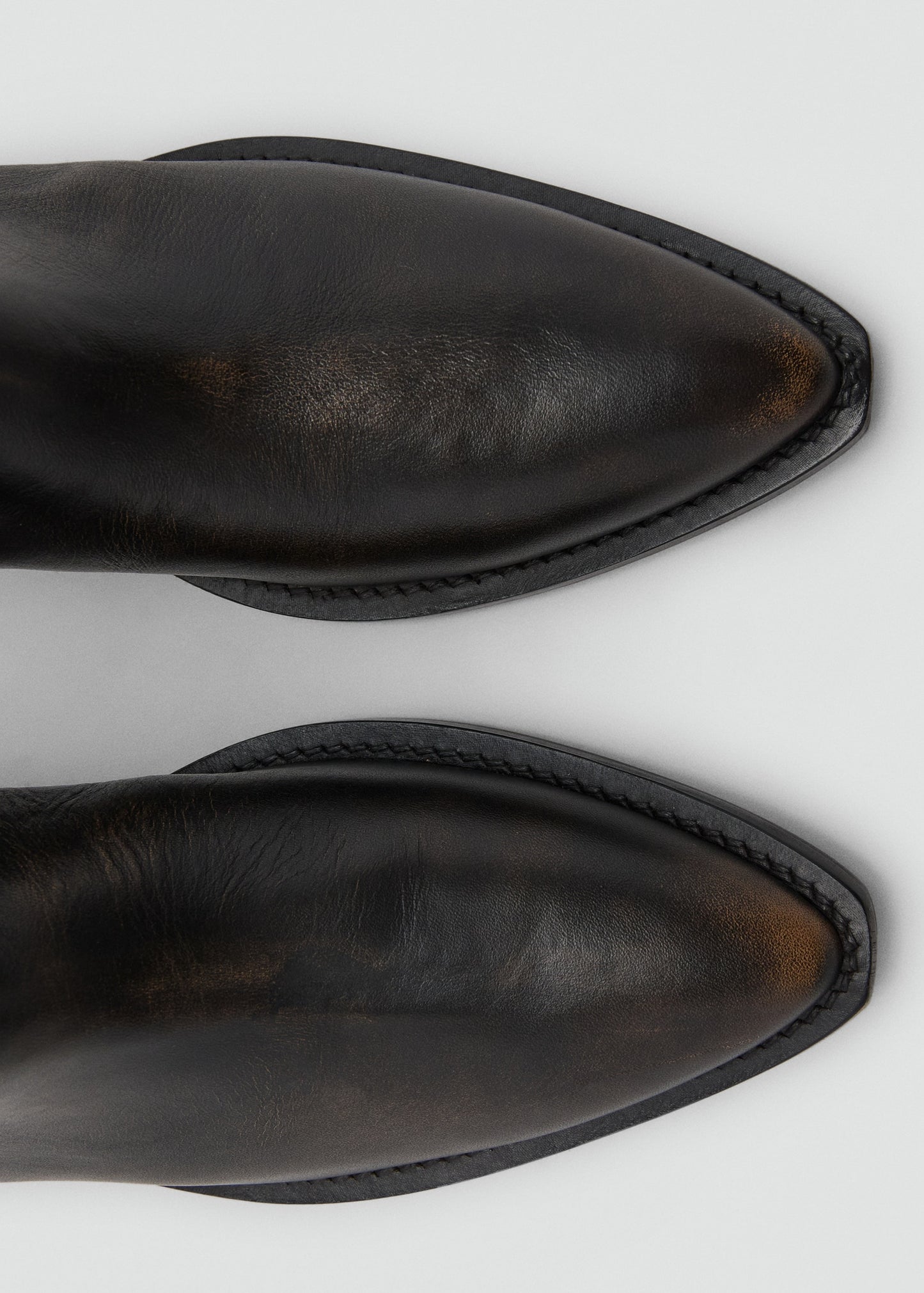Worn-look leather boots