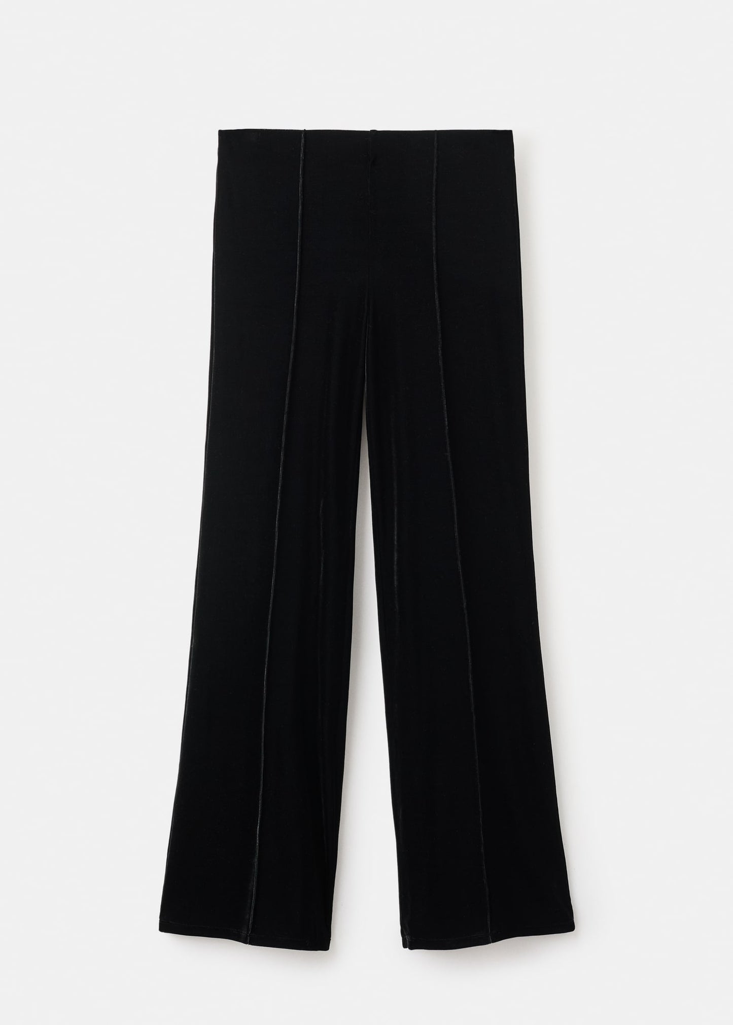 Velvet trousers with seam detail